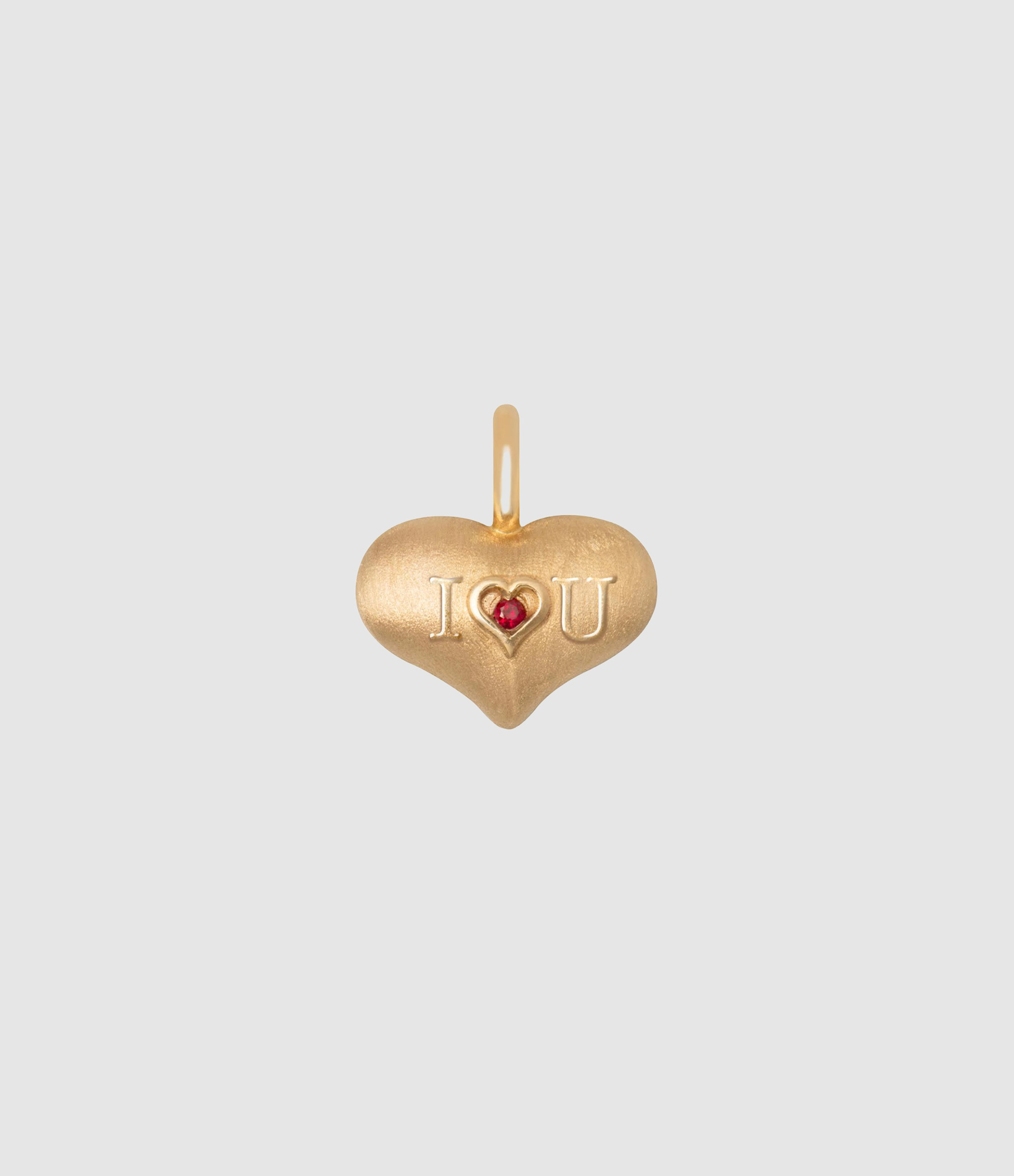 Pendentif I Love U Rubis Or Jaune