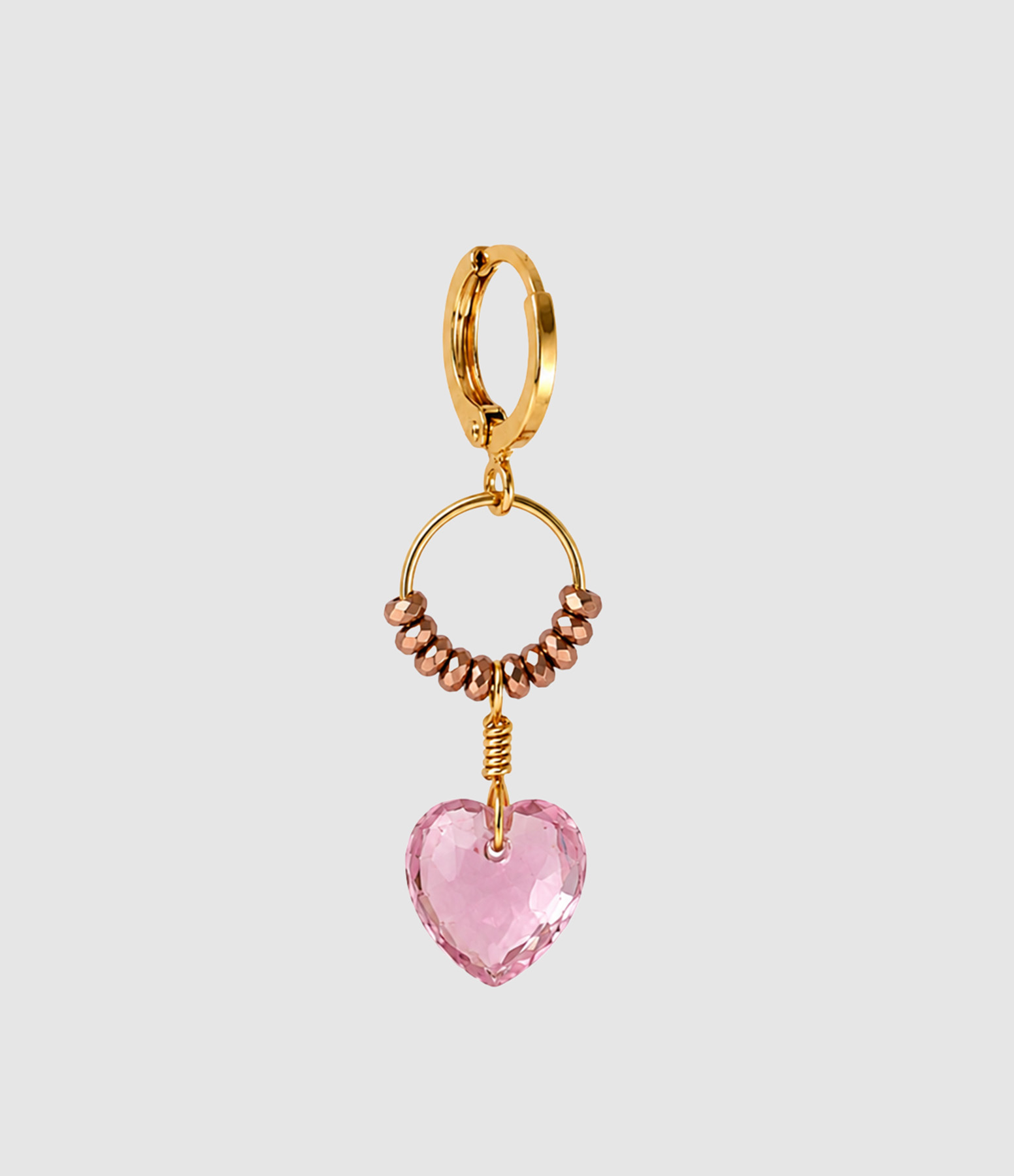Boucle d'oreille Love Hoop Rose (vendue à l'unité)