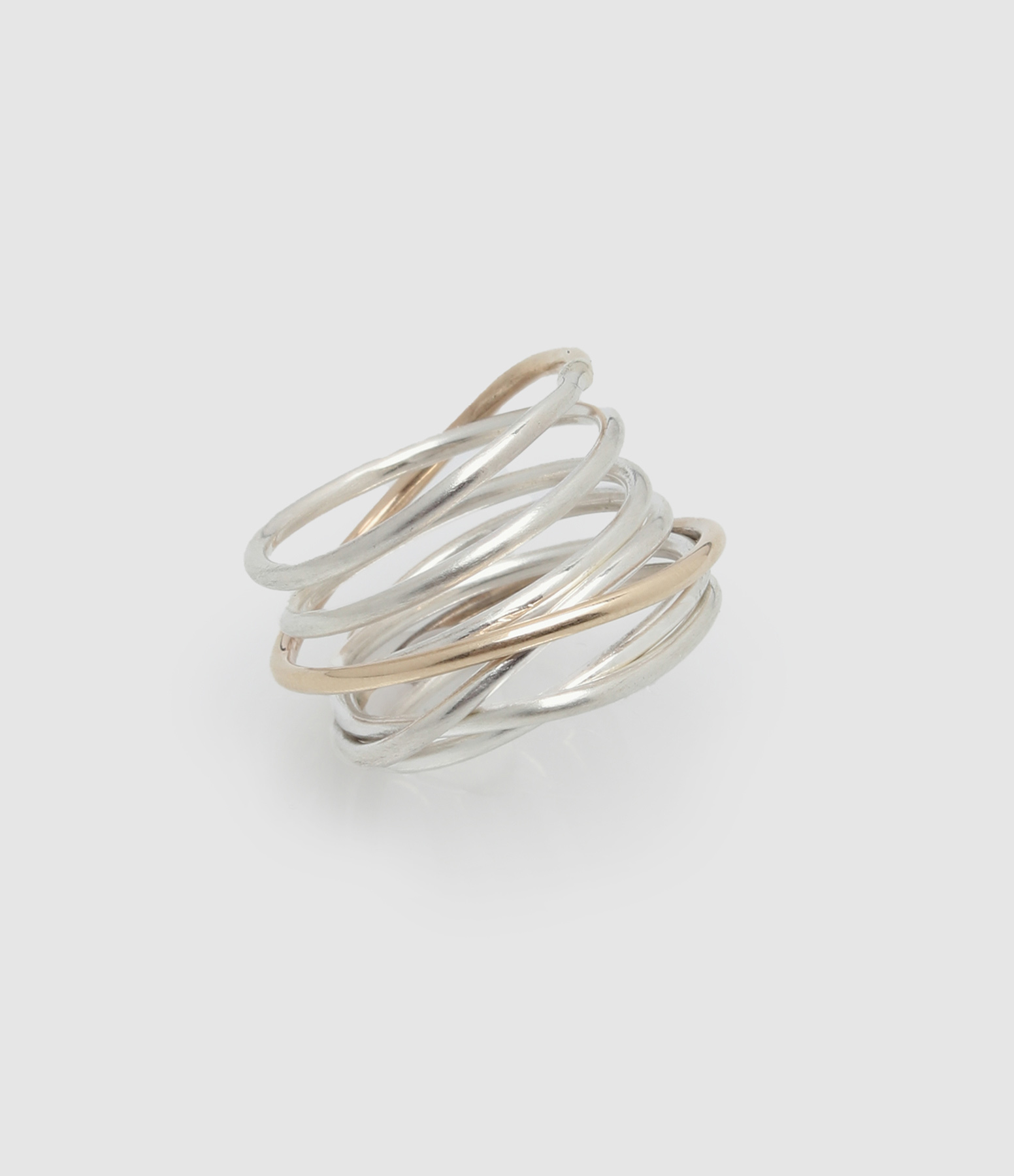 Bague Sublime Spirale Argent Fil Or