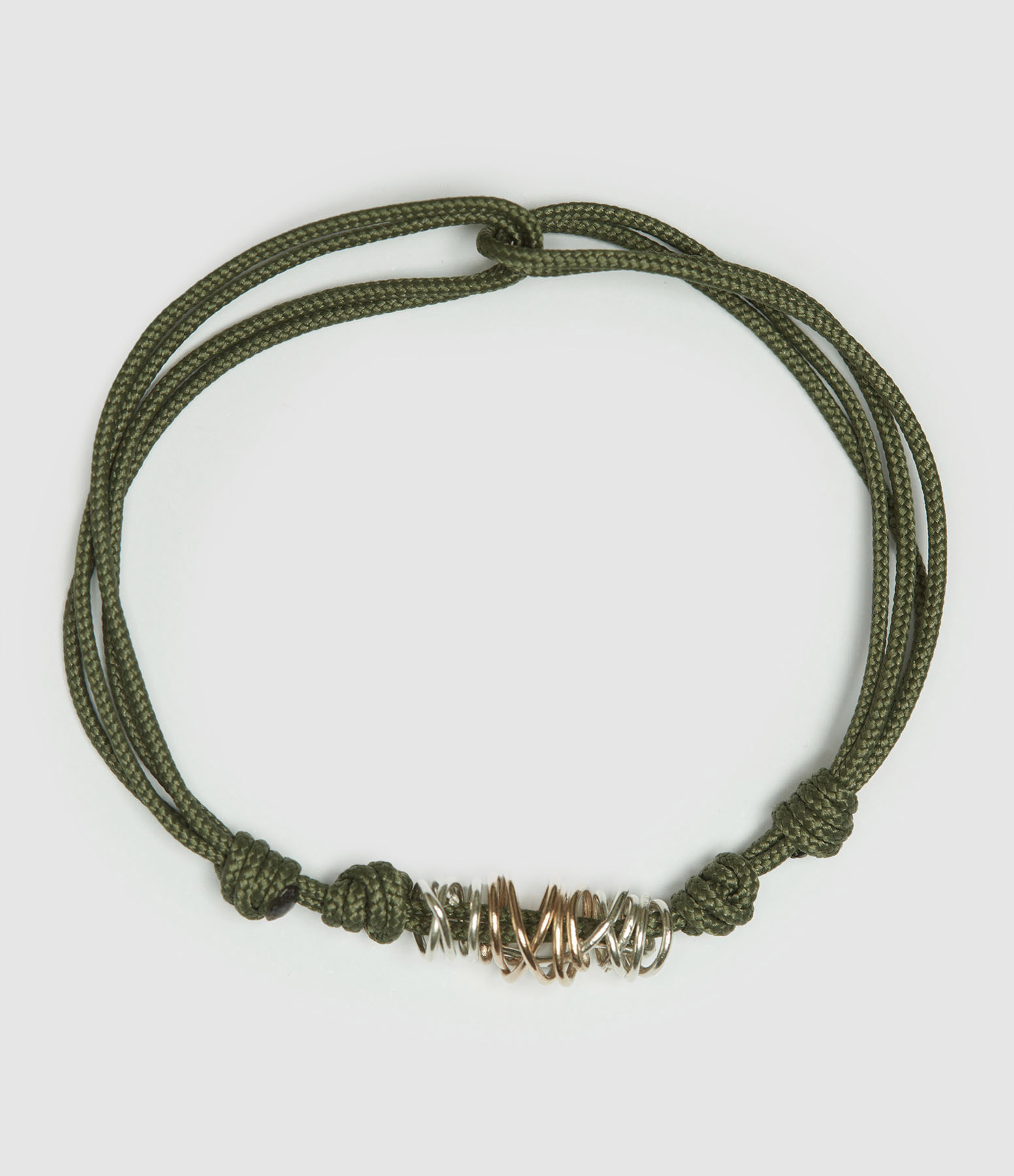 Bracelet Sublime Cordon Spirale Or Argent Kaki