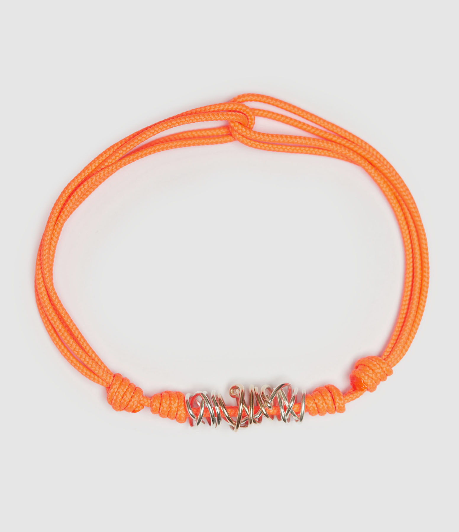 Bracelet Sublime Cordon Spirale Or Argent Orange