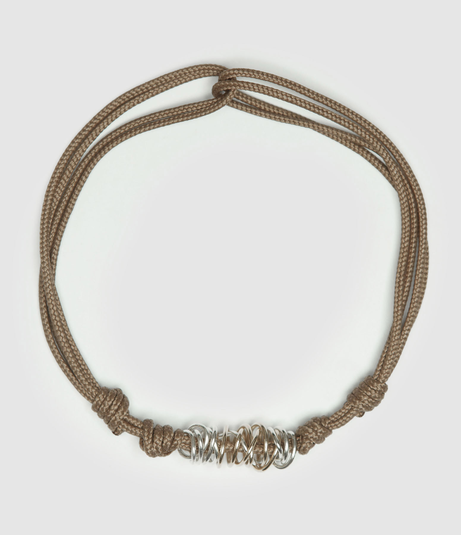 Bracelet Sublime Cordon Spirale Or Argent Taupe