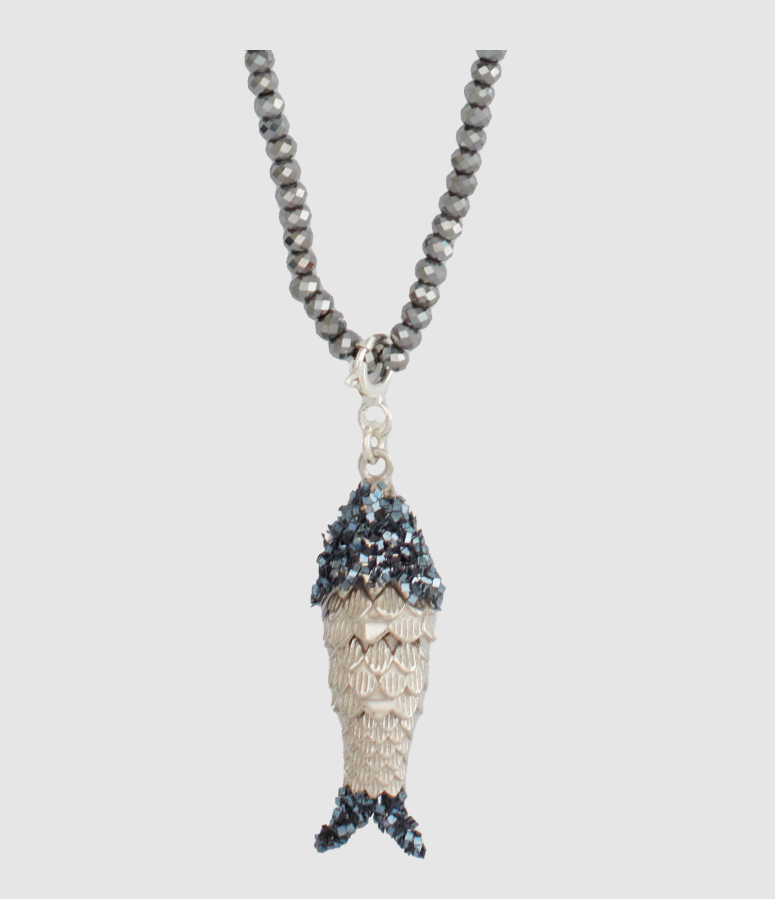 Collier Sublime Stone Loulou Dark Silver Argent