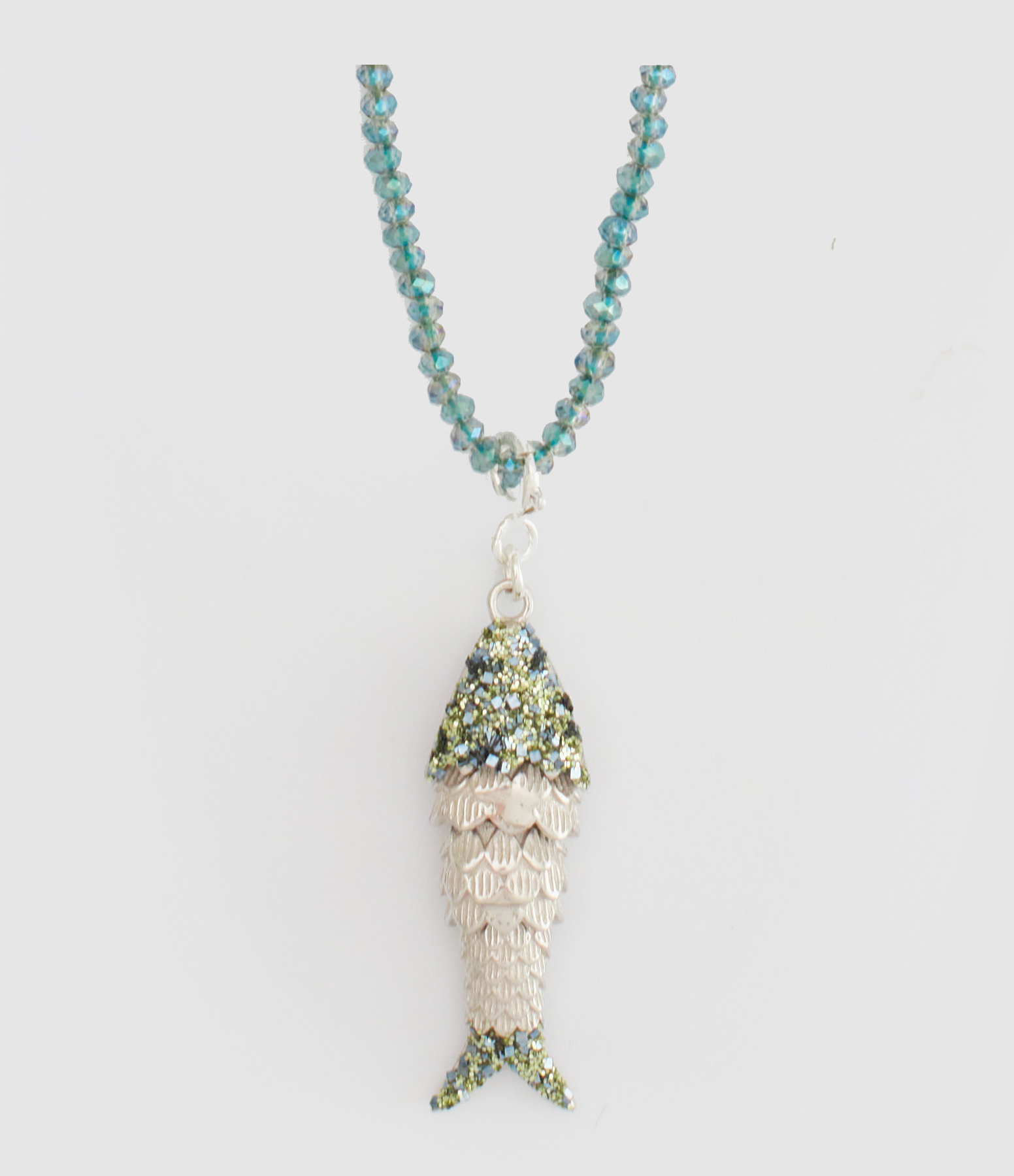 Collier Sublime Stone Loulou Cristal Military Argent