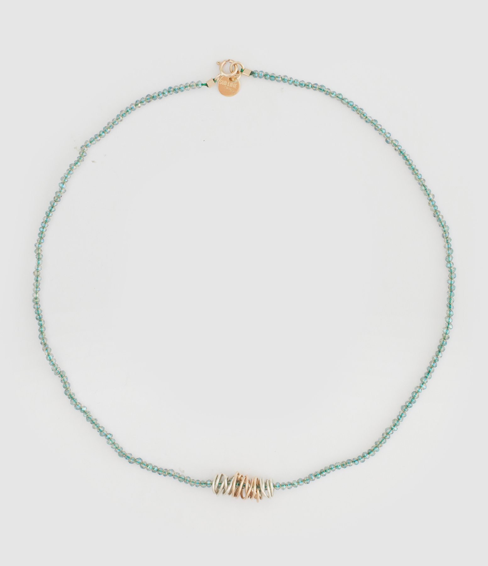 Collier Sublime Stone Spirale Or Argent Cristal Military