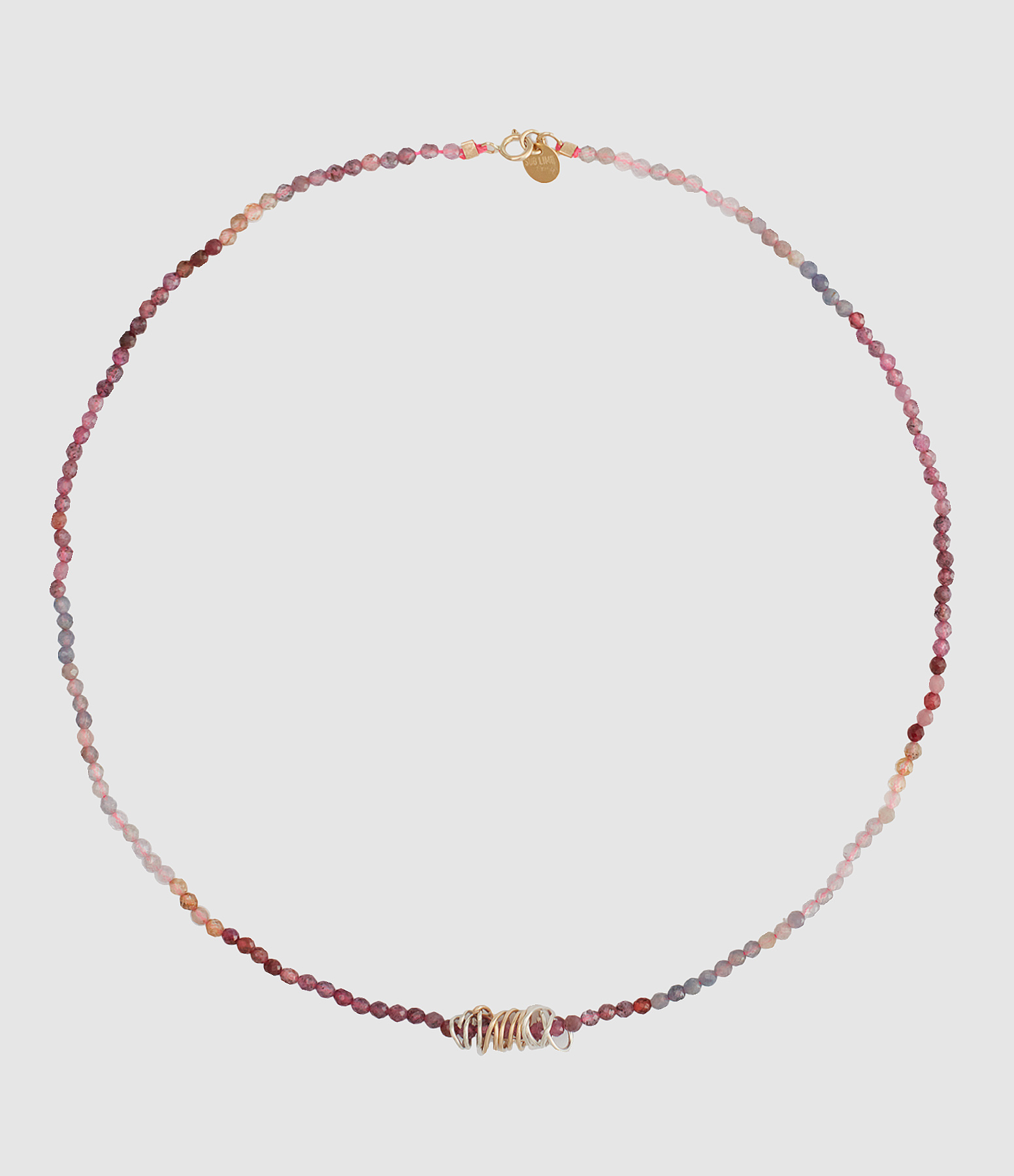 Collier Sublime Stone Spirale Or Argent Rubis d'Inde