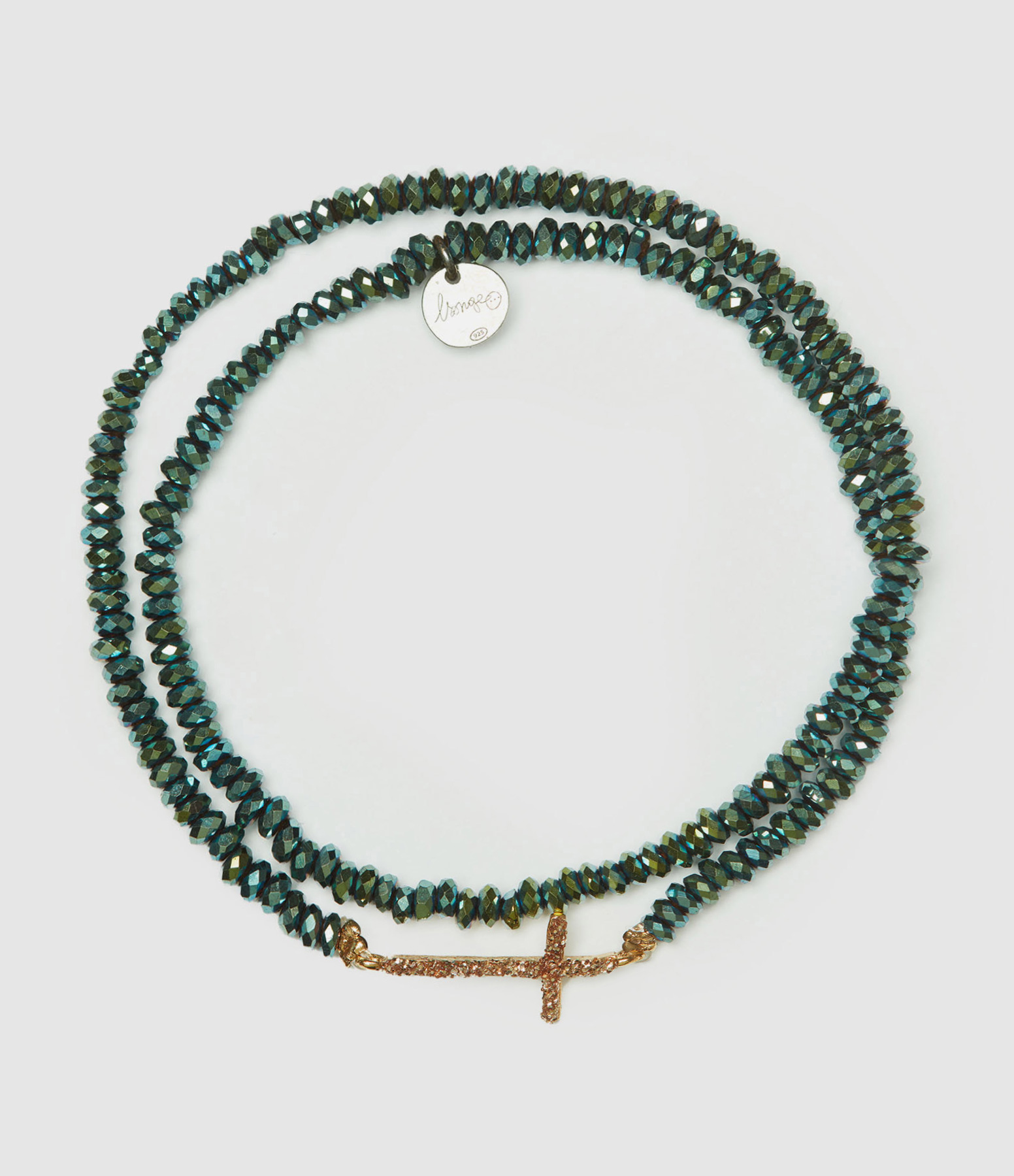 Bracelet Elle Double Croix L Vert