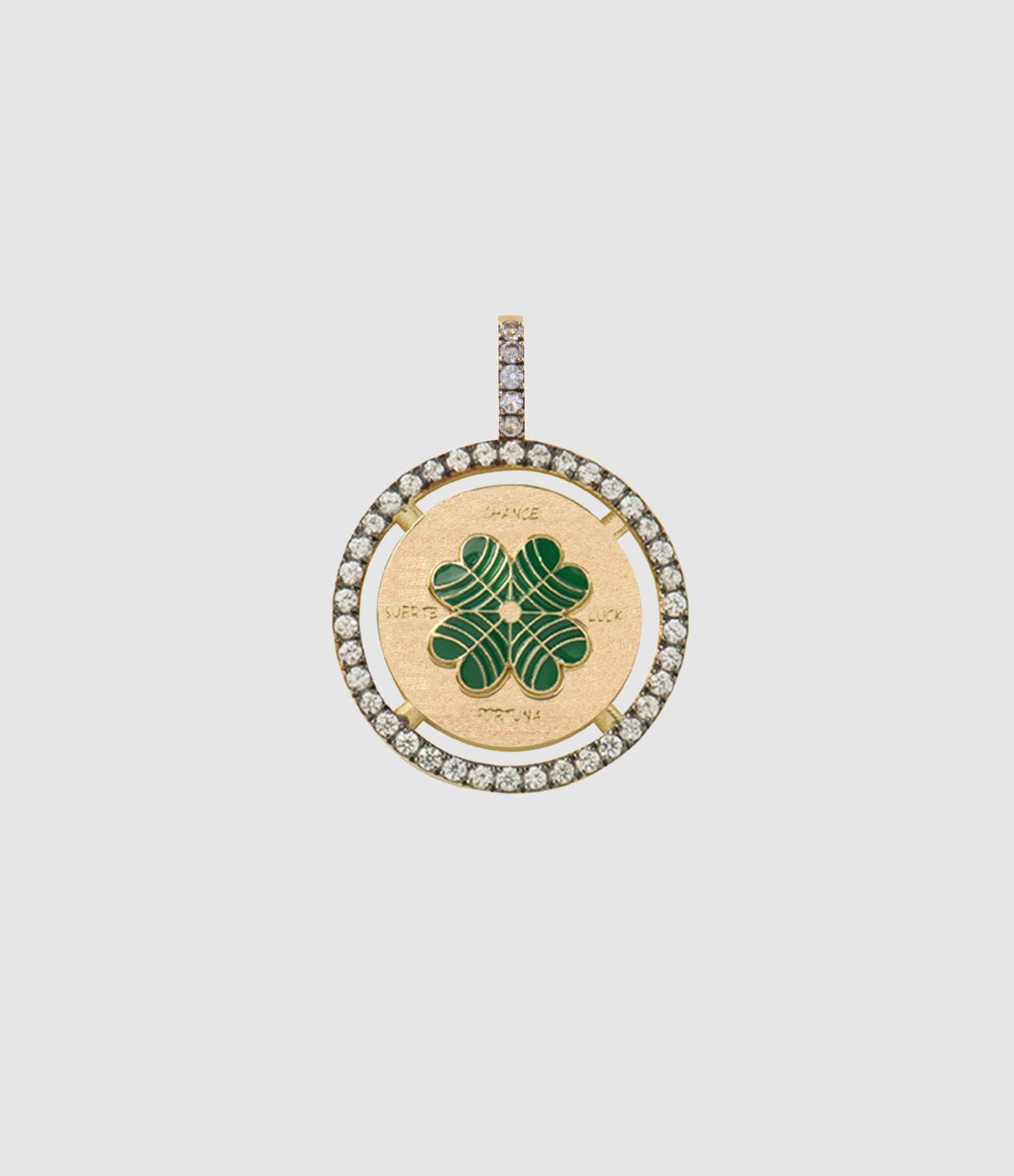 Pendentif Mini Lucky Trèfle Saphirs Or Jaune