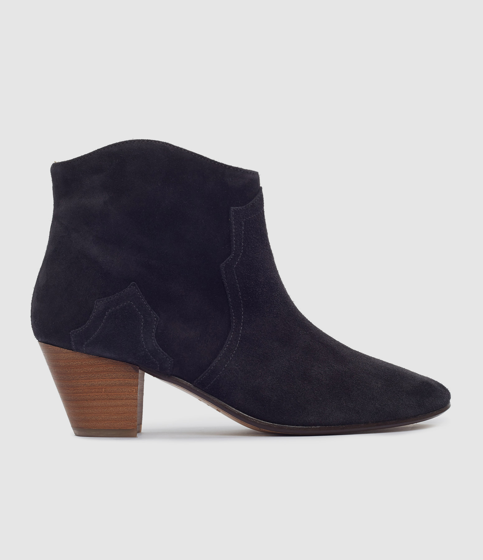 Bottines Dicker Veau Velours Noir