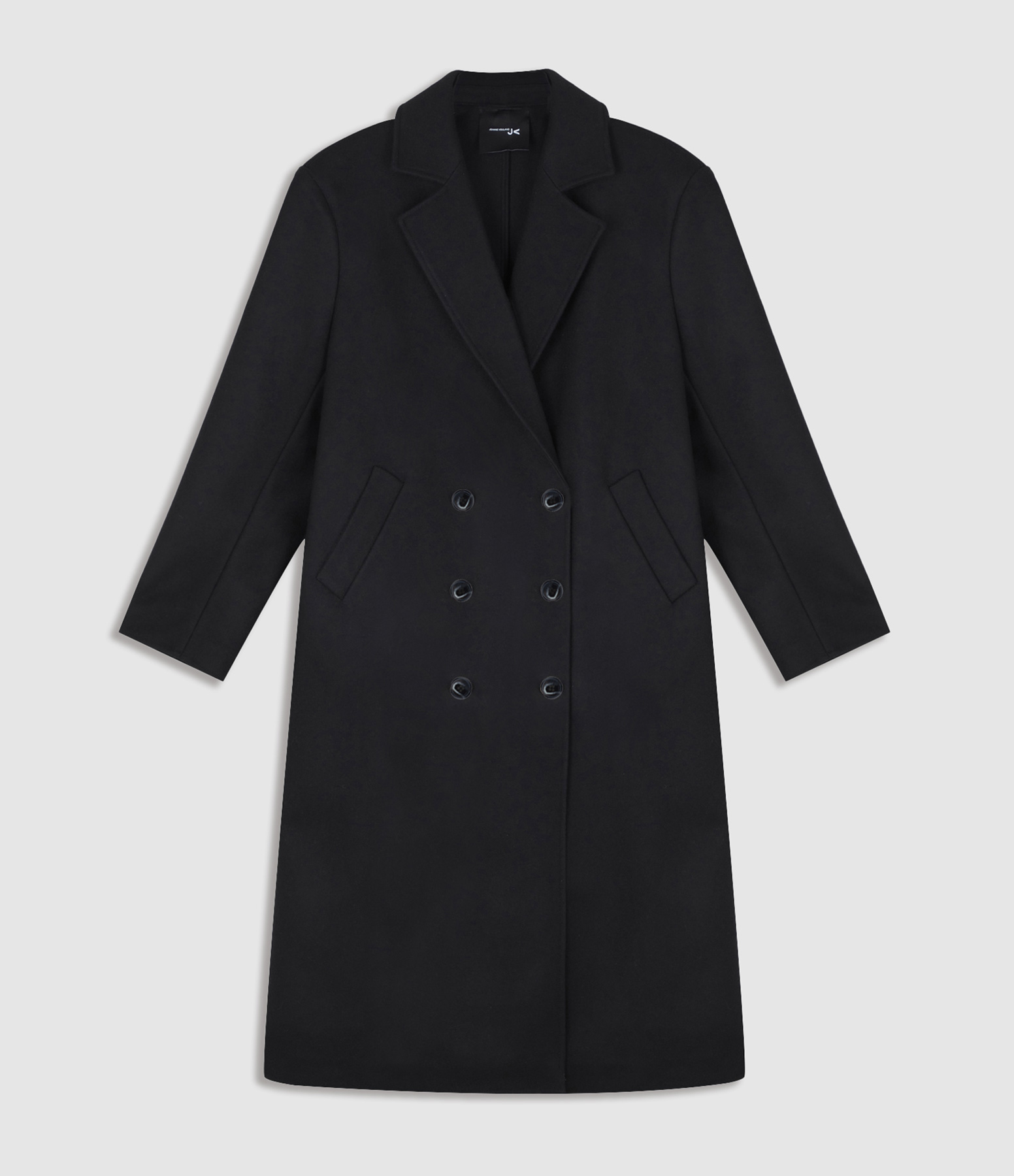 Caban Mato Long Laine Cachemire Noir