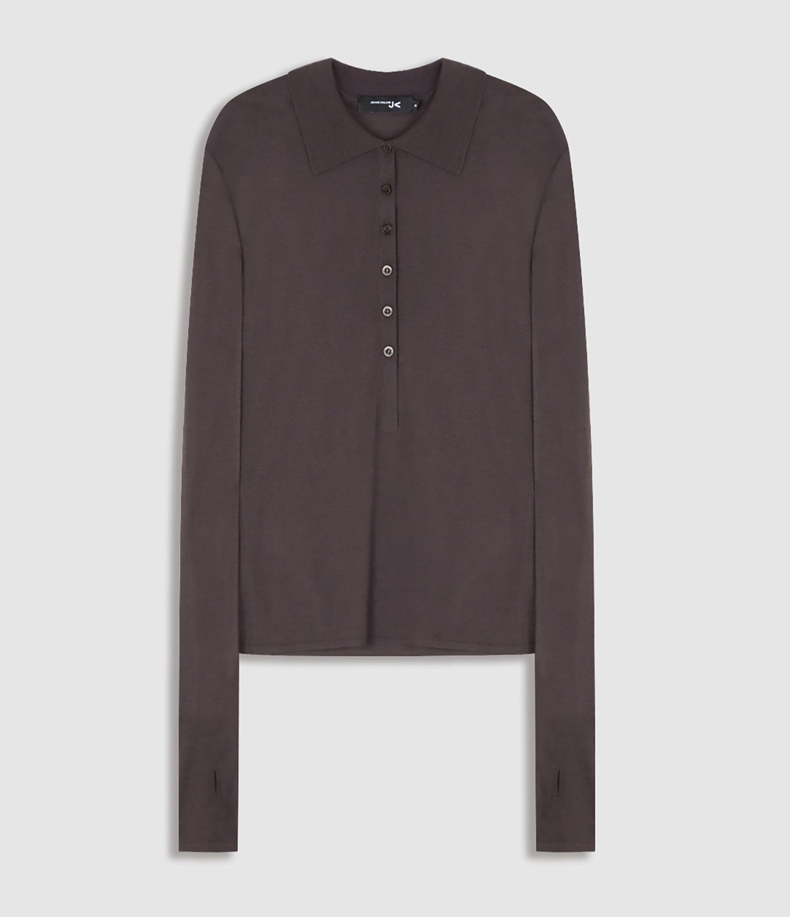 Top Okay Polo Maille Cachemire Chocolat