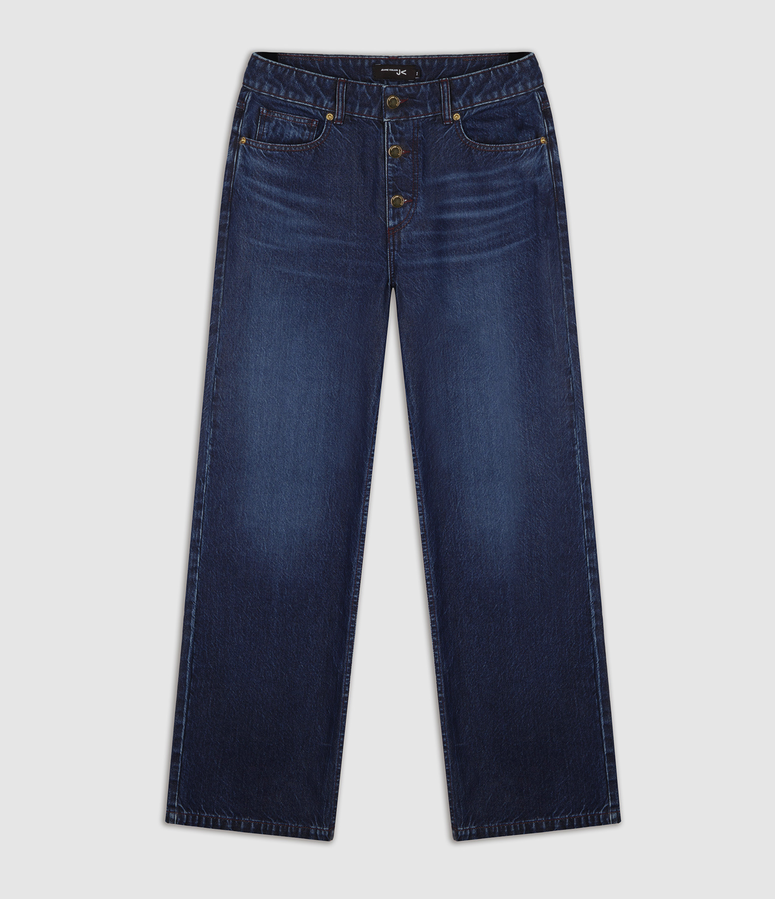 Jean Otha Long Straight Denim Brut Bleu