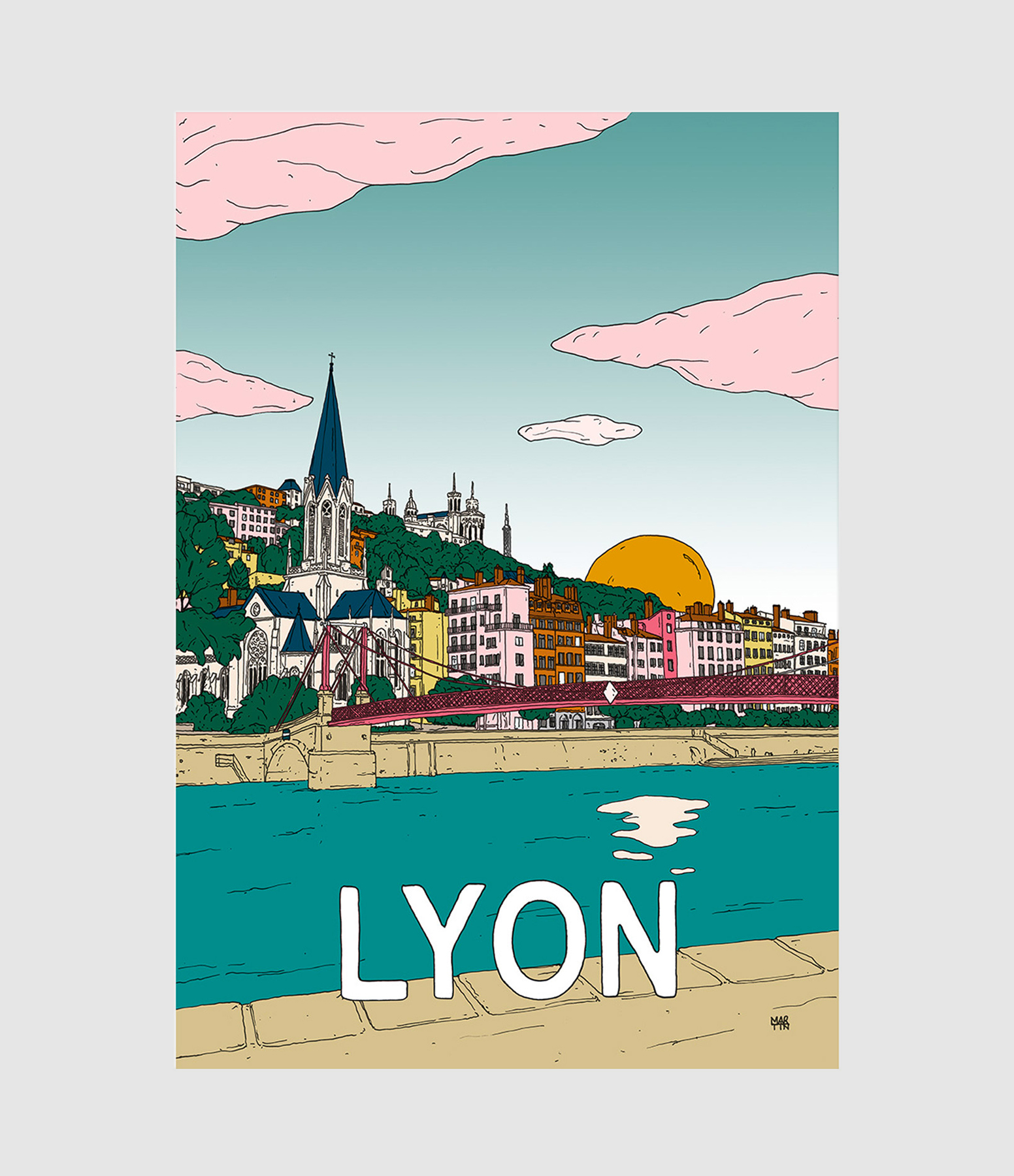 Affiche Lyon 30x40cm