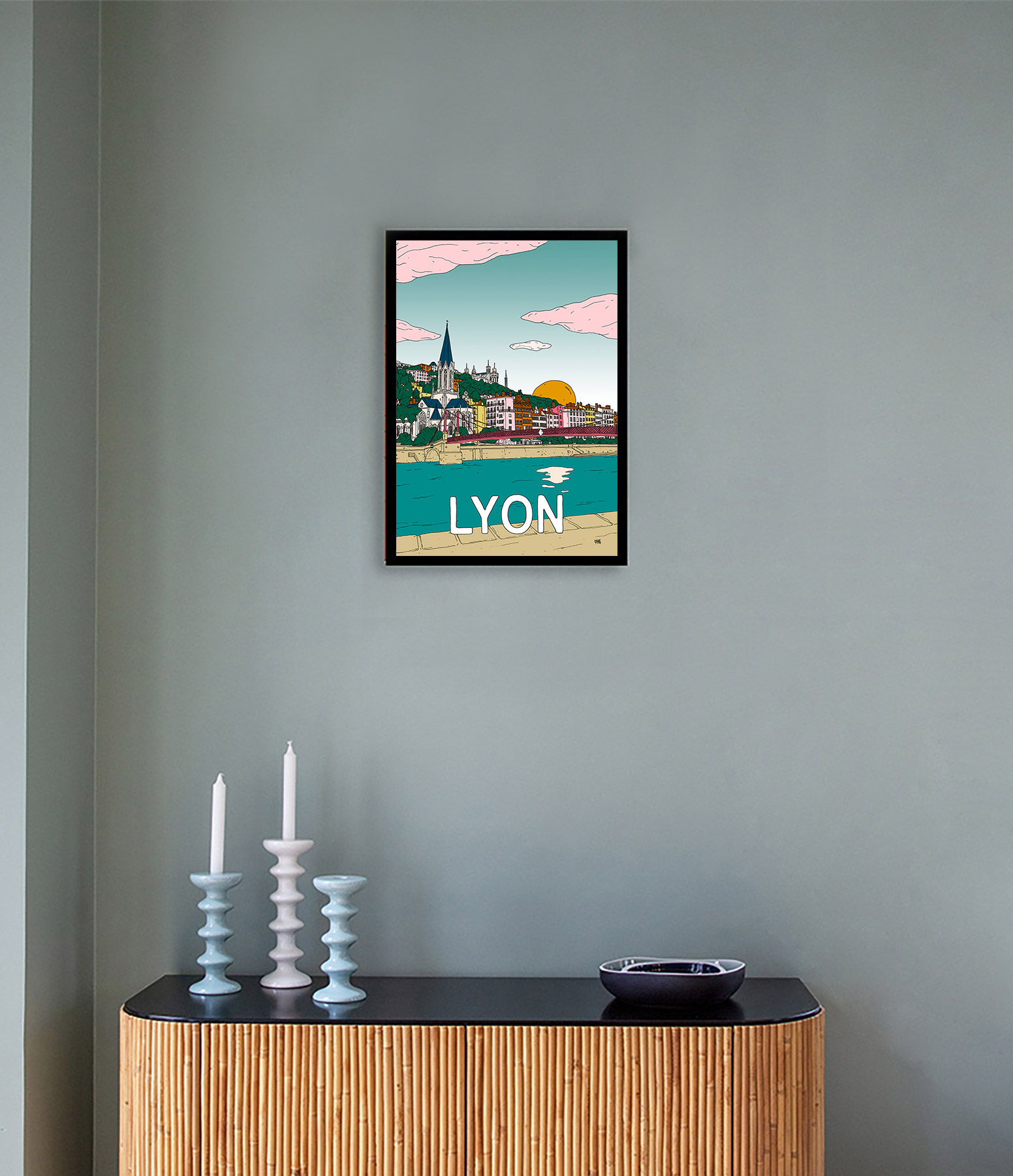 Affiche Lyon 30x40cm