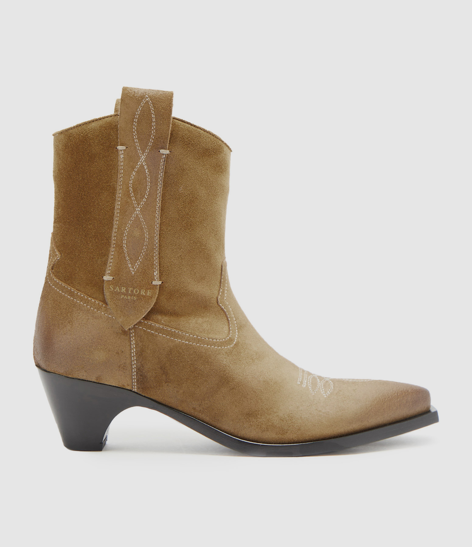 Bottines Justine Cuir Camel, Collaboration Made in Tomboy x Sartore
