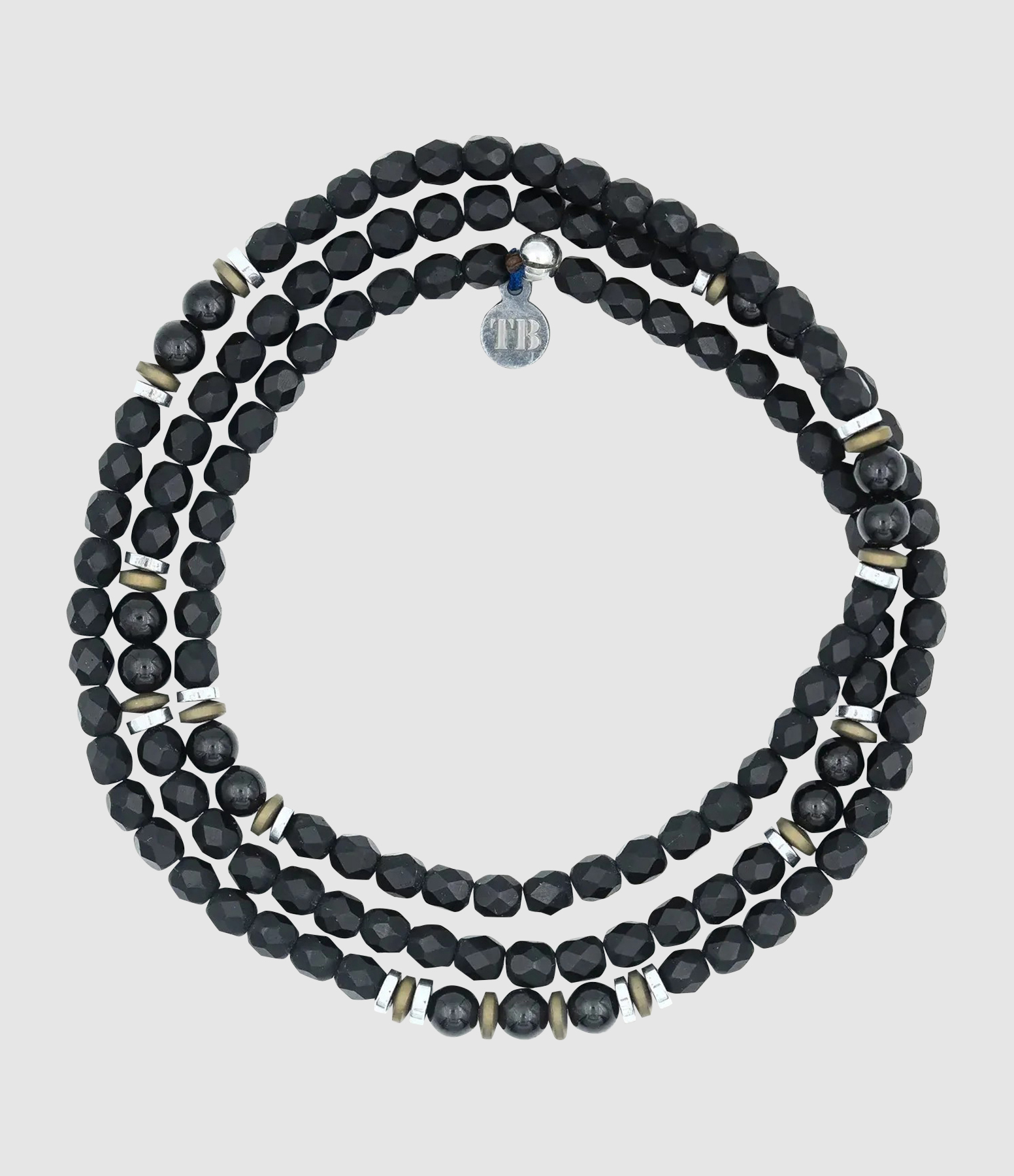 Collier Et Bracelet 3 Tours Magnetic Gentleman Tourmaline Noire 56 cm