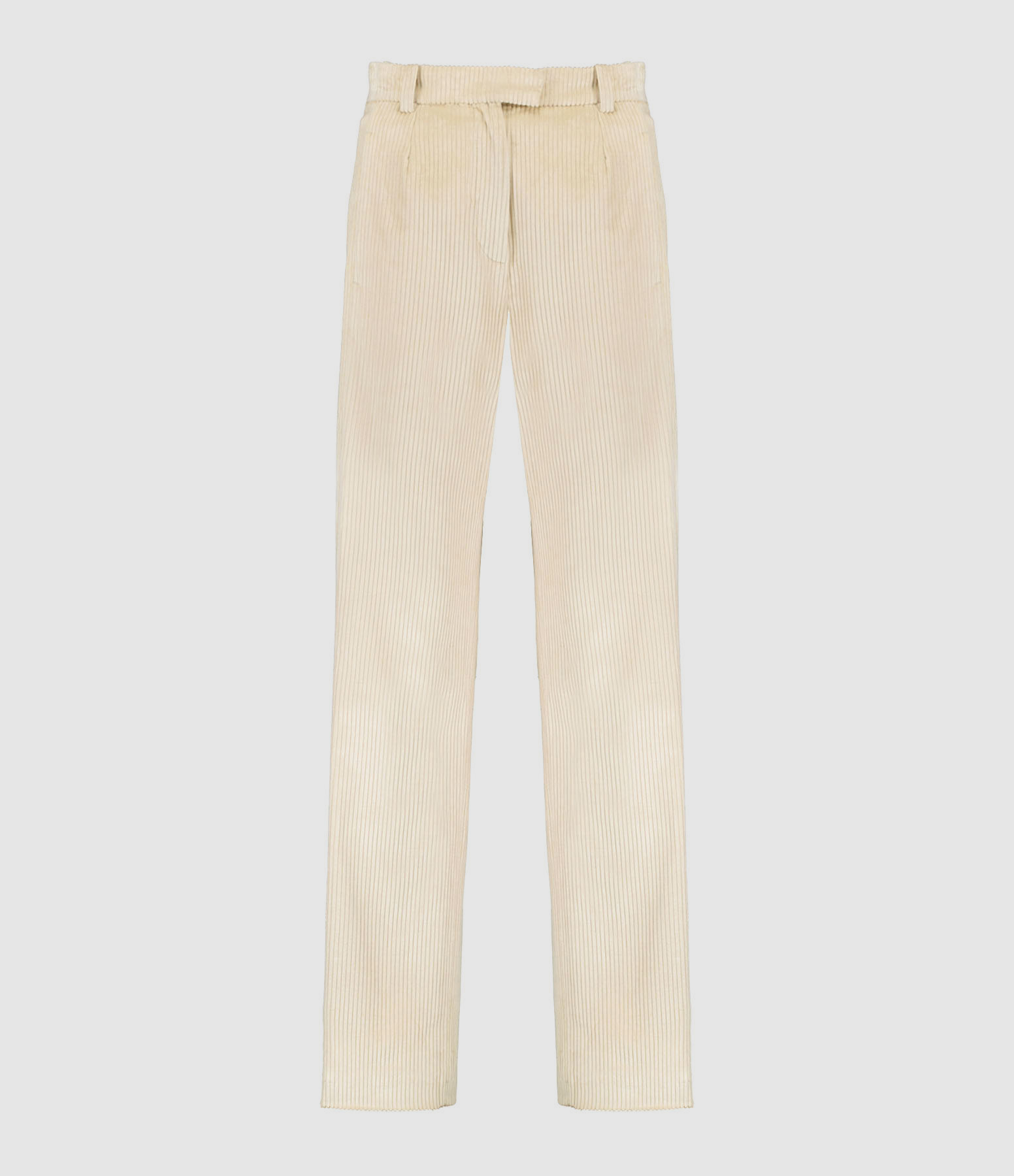 Pantalon Droit Velours Éloïse Écru