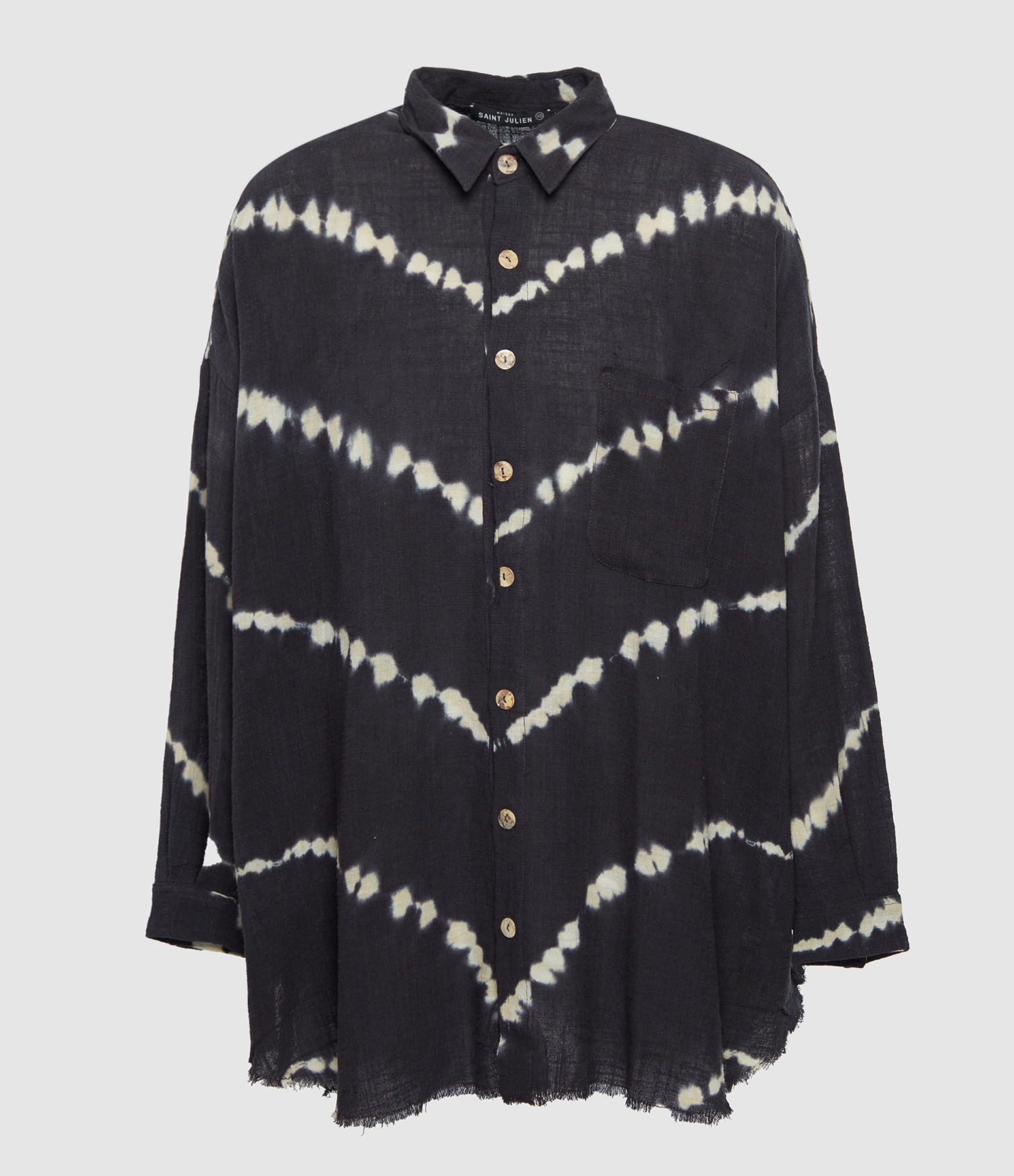 Robe Chemise Oversize Mykonos Tie Dye Coton Noir