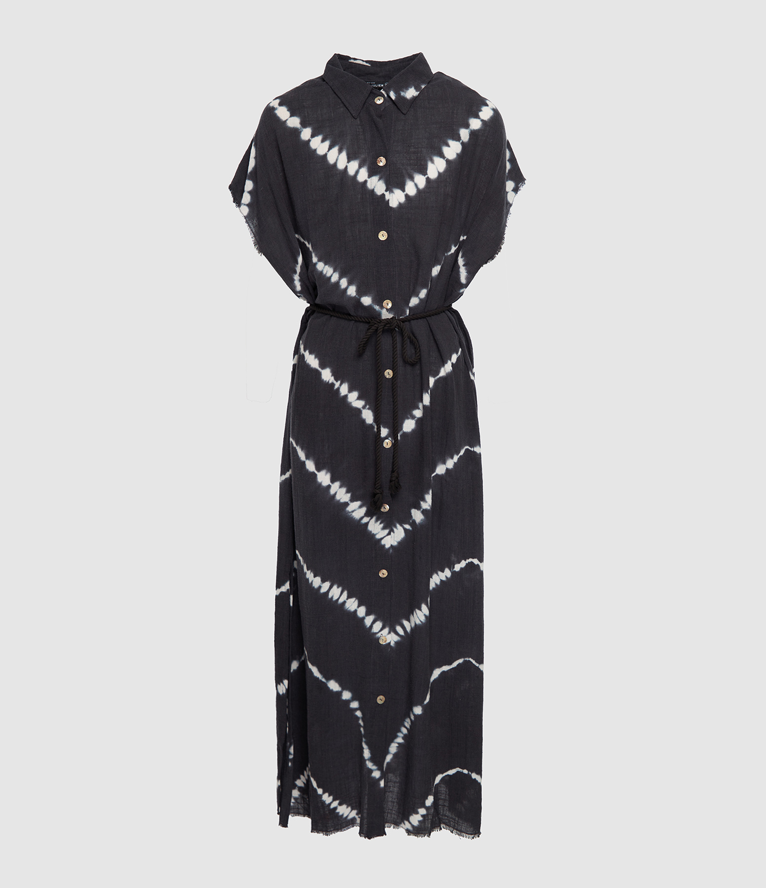 MAISON SAINT JULIEN - Robe Longue Mykonos Tie Dye Noir Navy