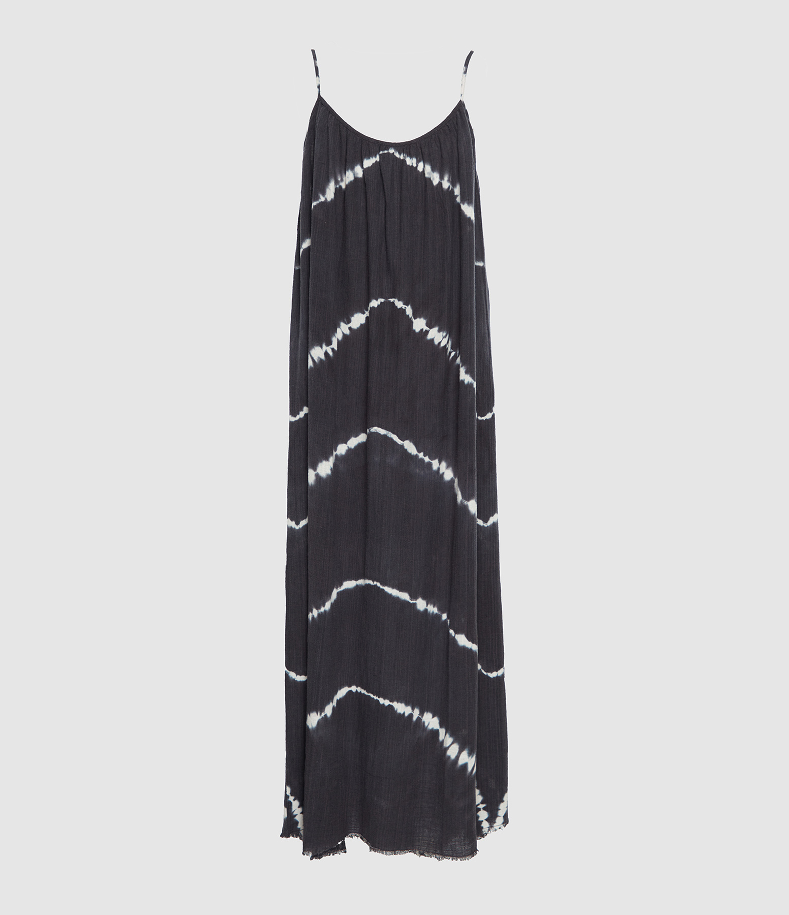 Robe Longue Palm Beach Tie Dye Noir Navy, Exclusivité Lulli