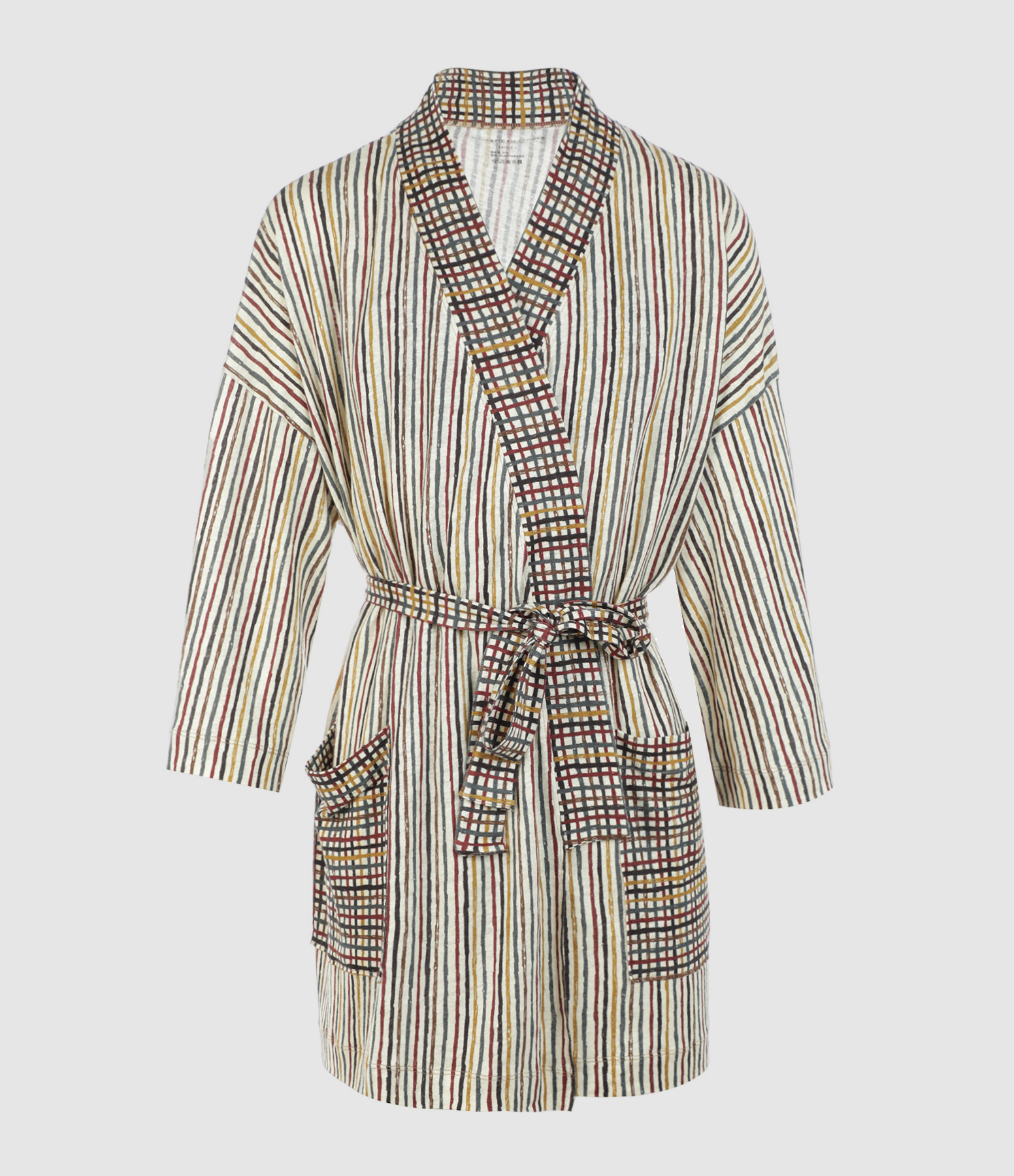 Veste Kimono Lin Multicolore