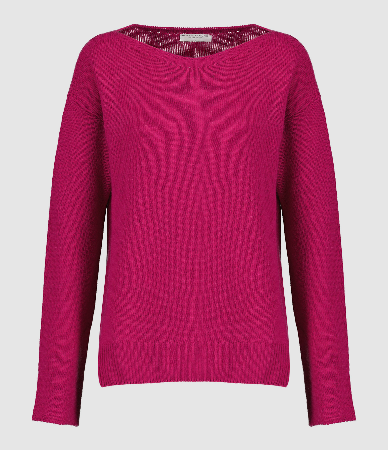 Pull Col Bateau Laine Cachemire Grenat