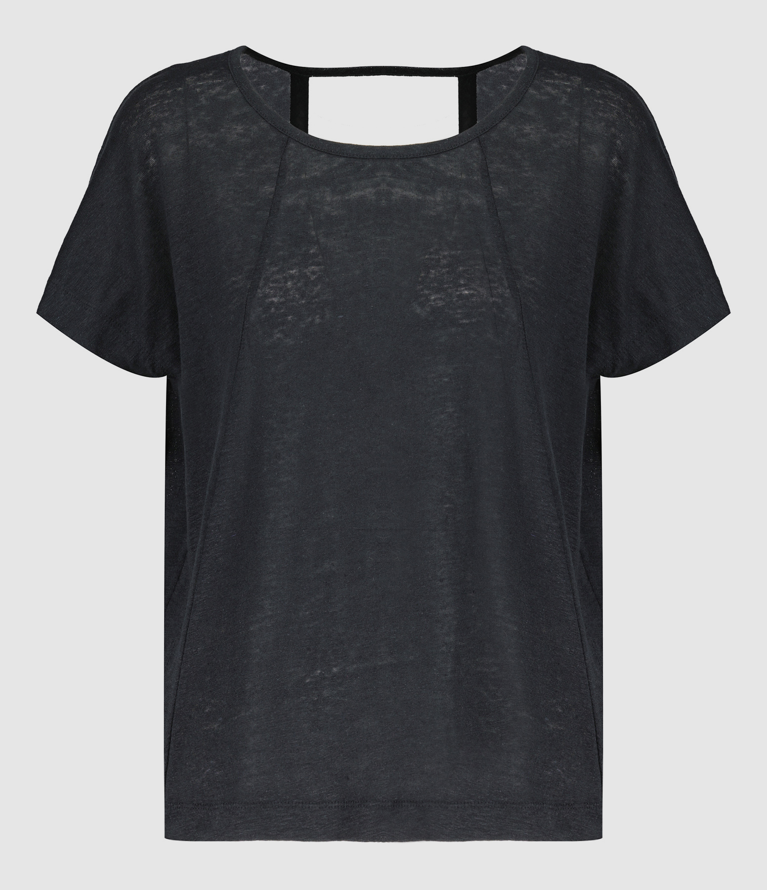 Tee-shirt Col Rond Lin Noir