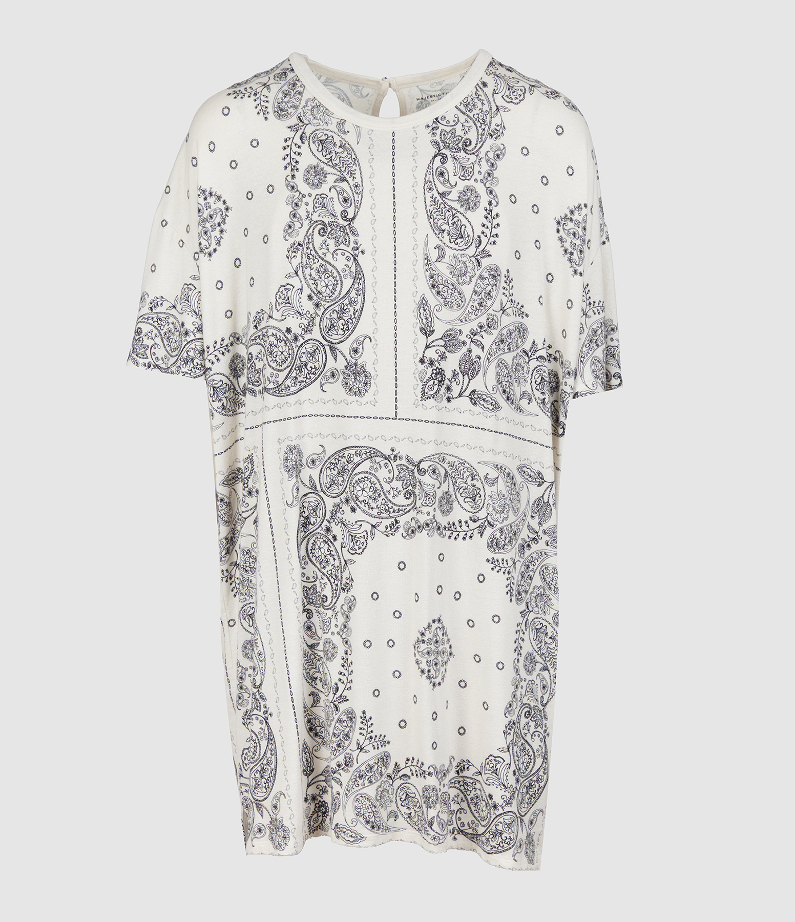 Robe Courte Imprimé Cachemire Crème