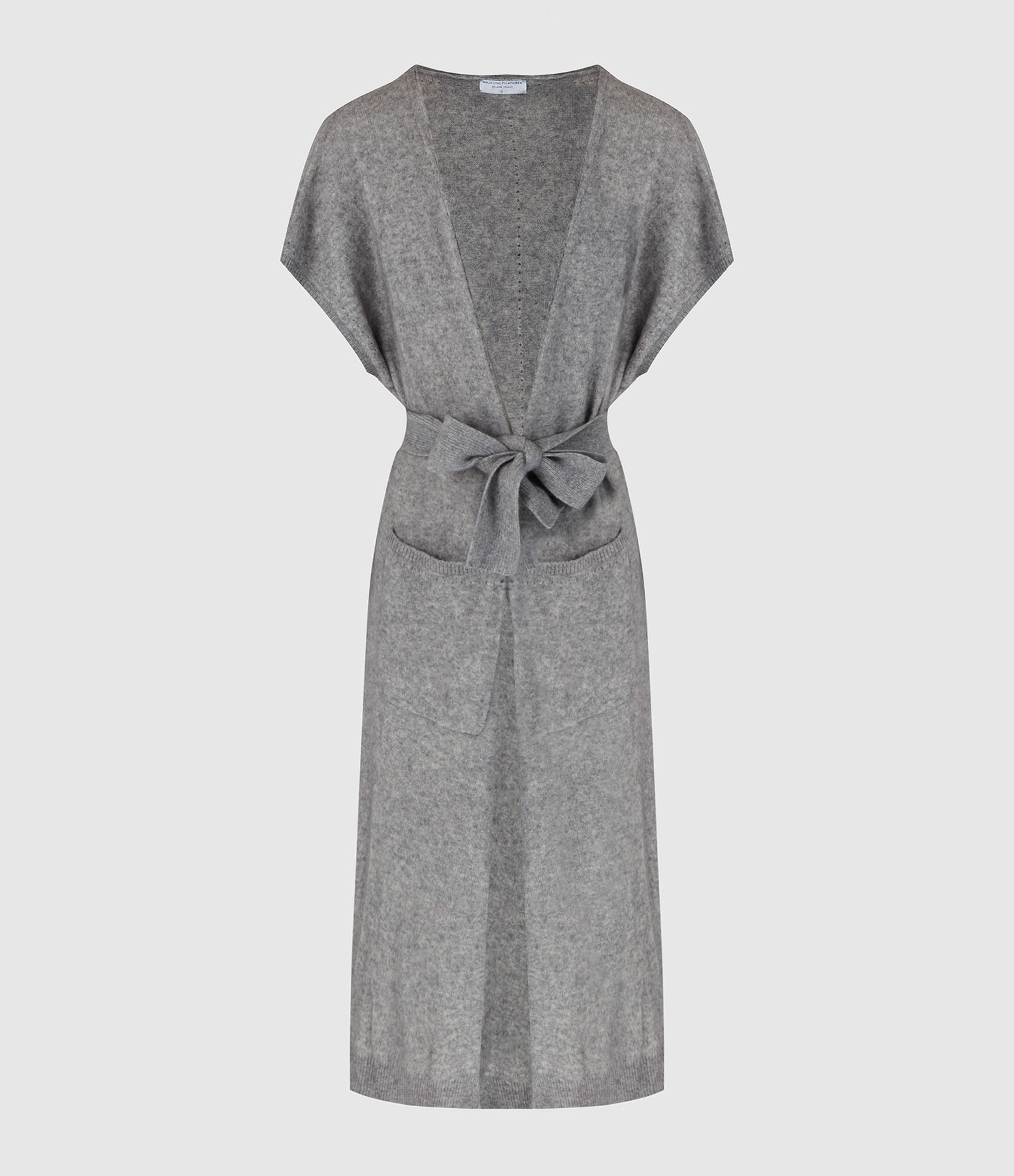 Gilet Long Gris Chiné