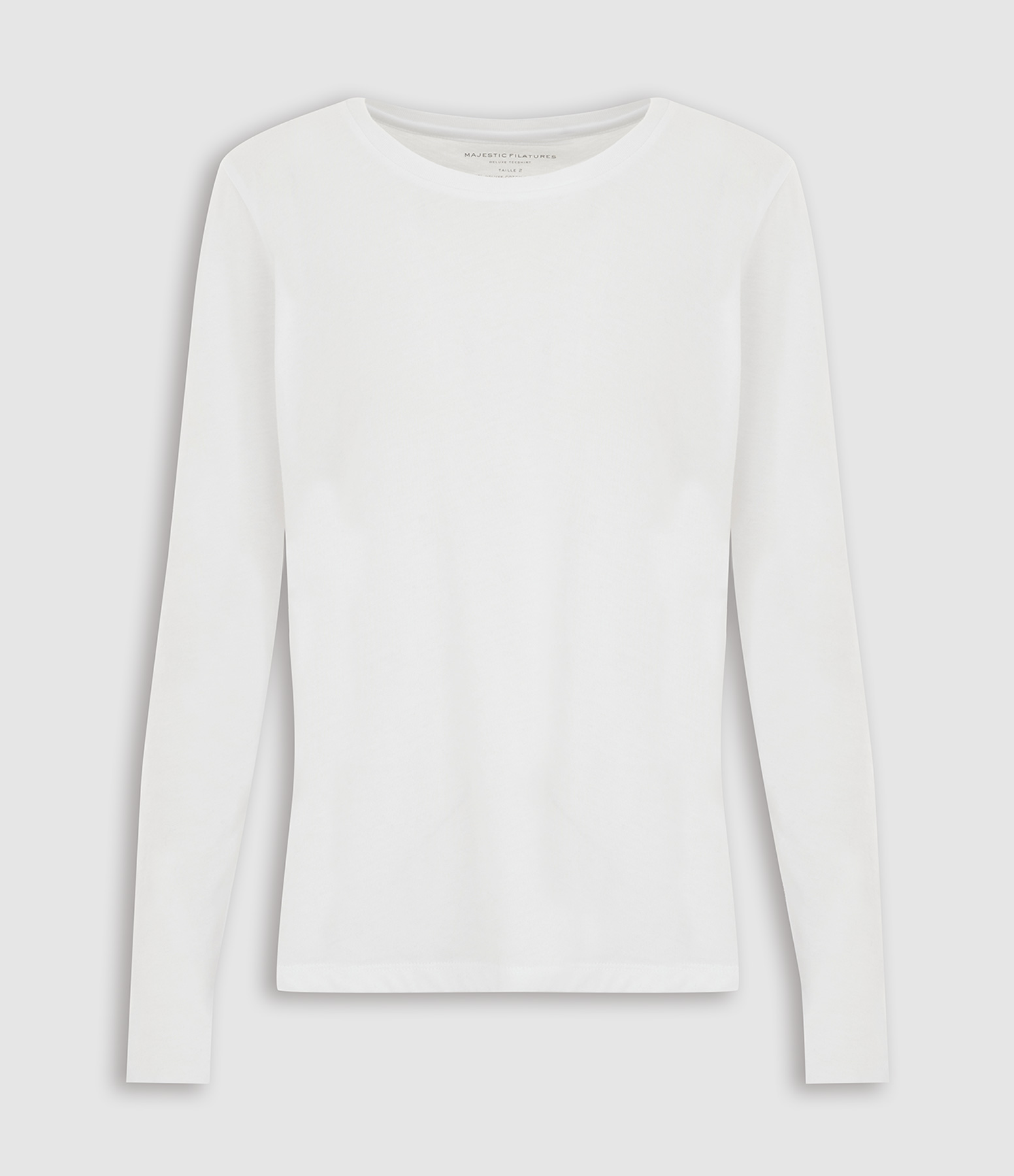 Tee-shirt Col Rond Manches Longues Blanc