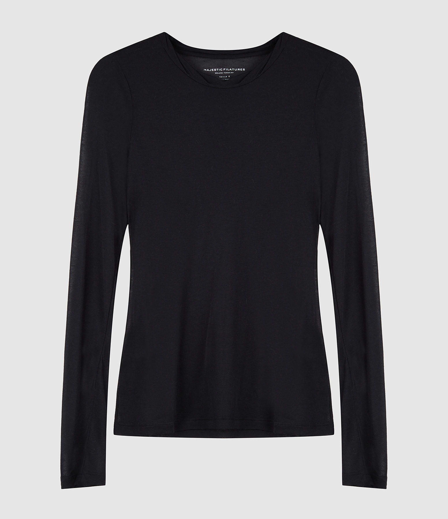 Tee-shirt Col Rond Manches Longues Noir