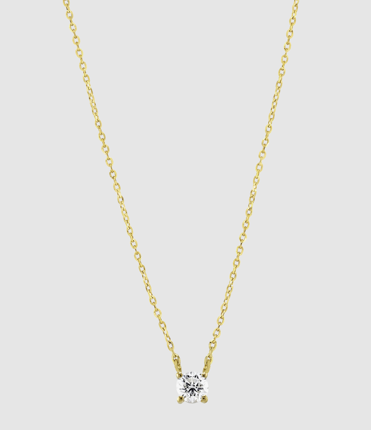 Collier Solitaire Rond 0,10 Carats