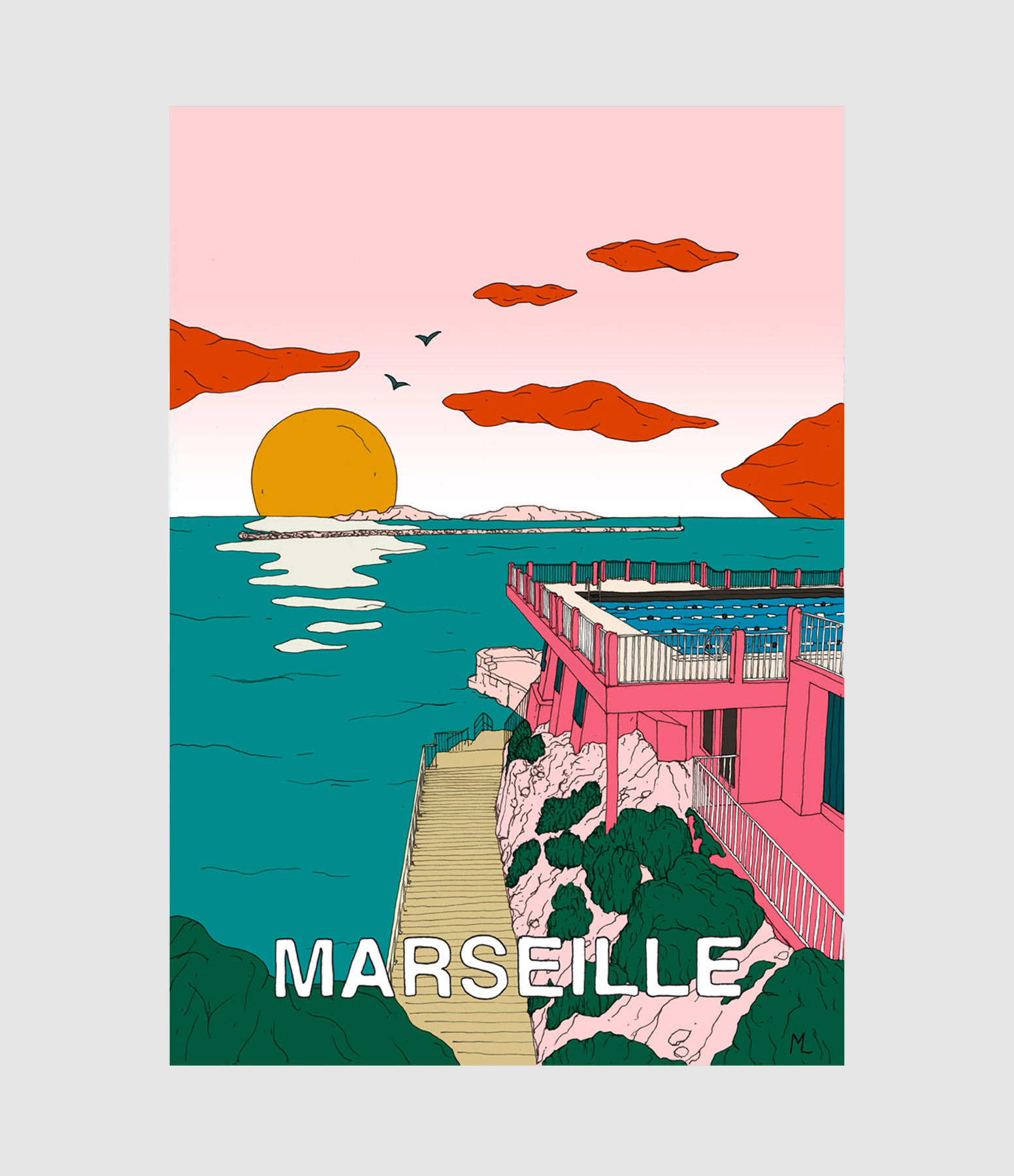 Affiche Marseille 30x40cm