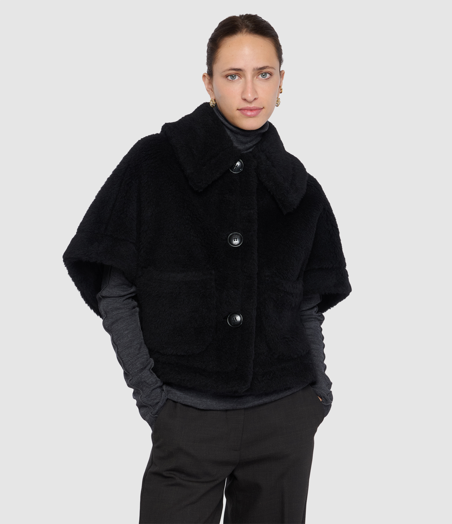Manteau Cape Newterzo1 Black, Max Acces