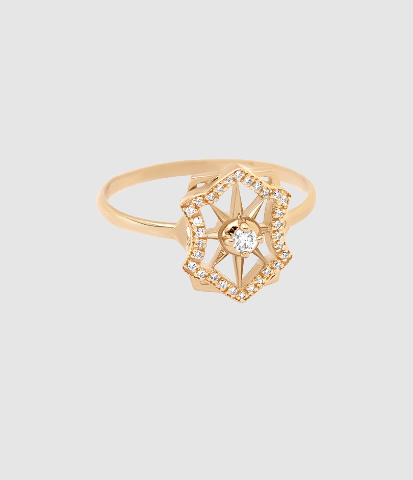 Bague Rosula Diamants Or Rose