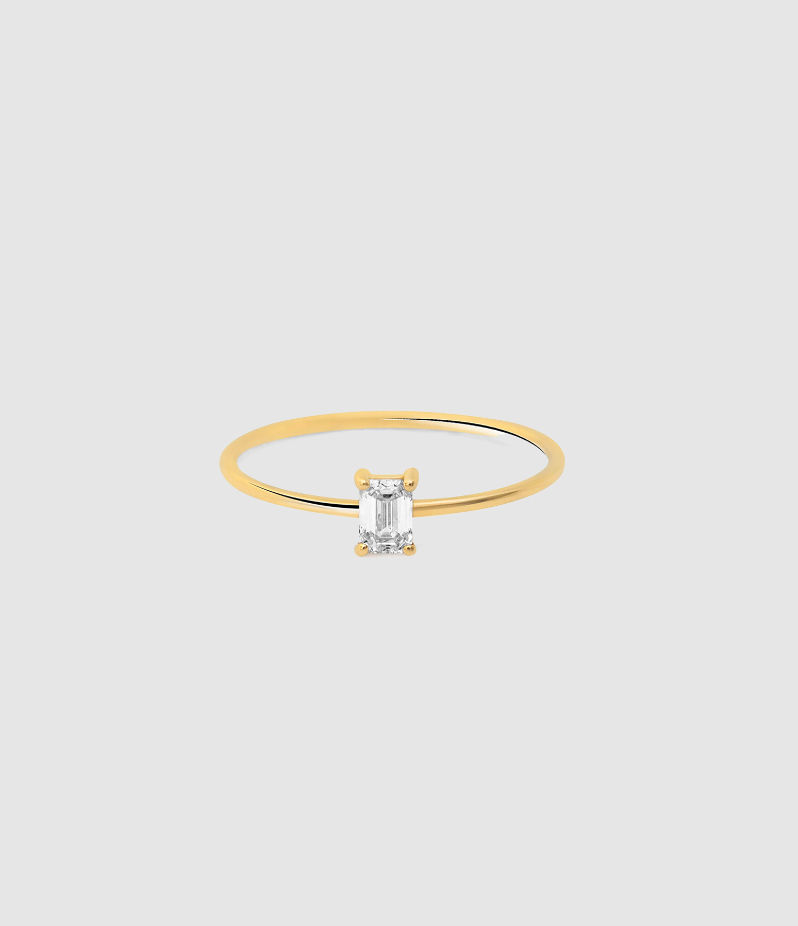 Bague Solitaire Émeraude Diamant Or Jaune