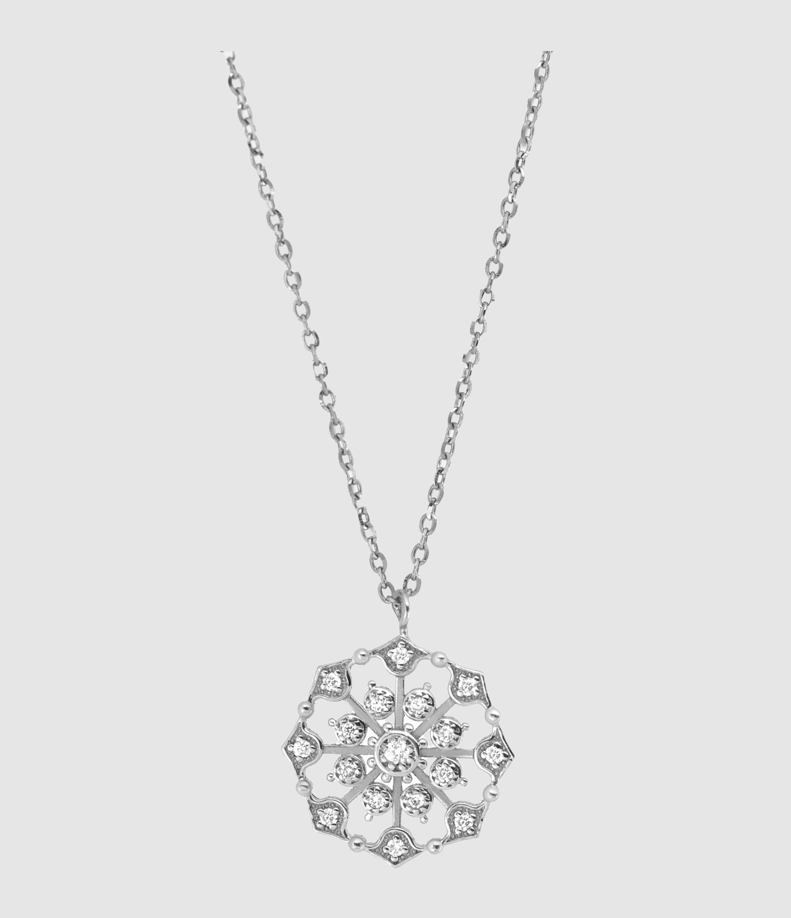 Collier Muredda Diamants Or Blanc