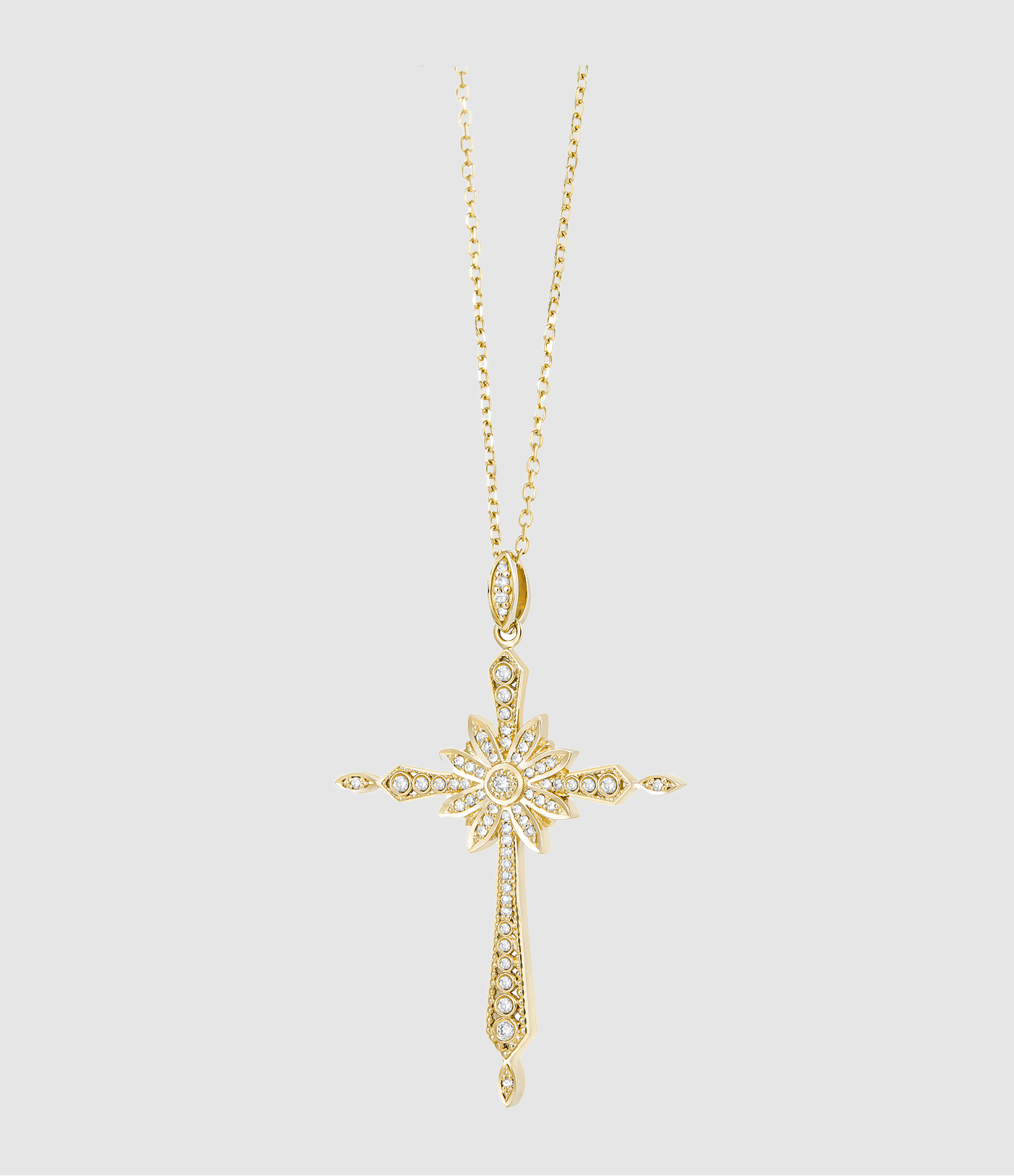Collier Croix Mariucia Diamants Or Jaune