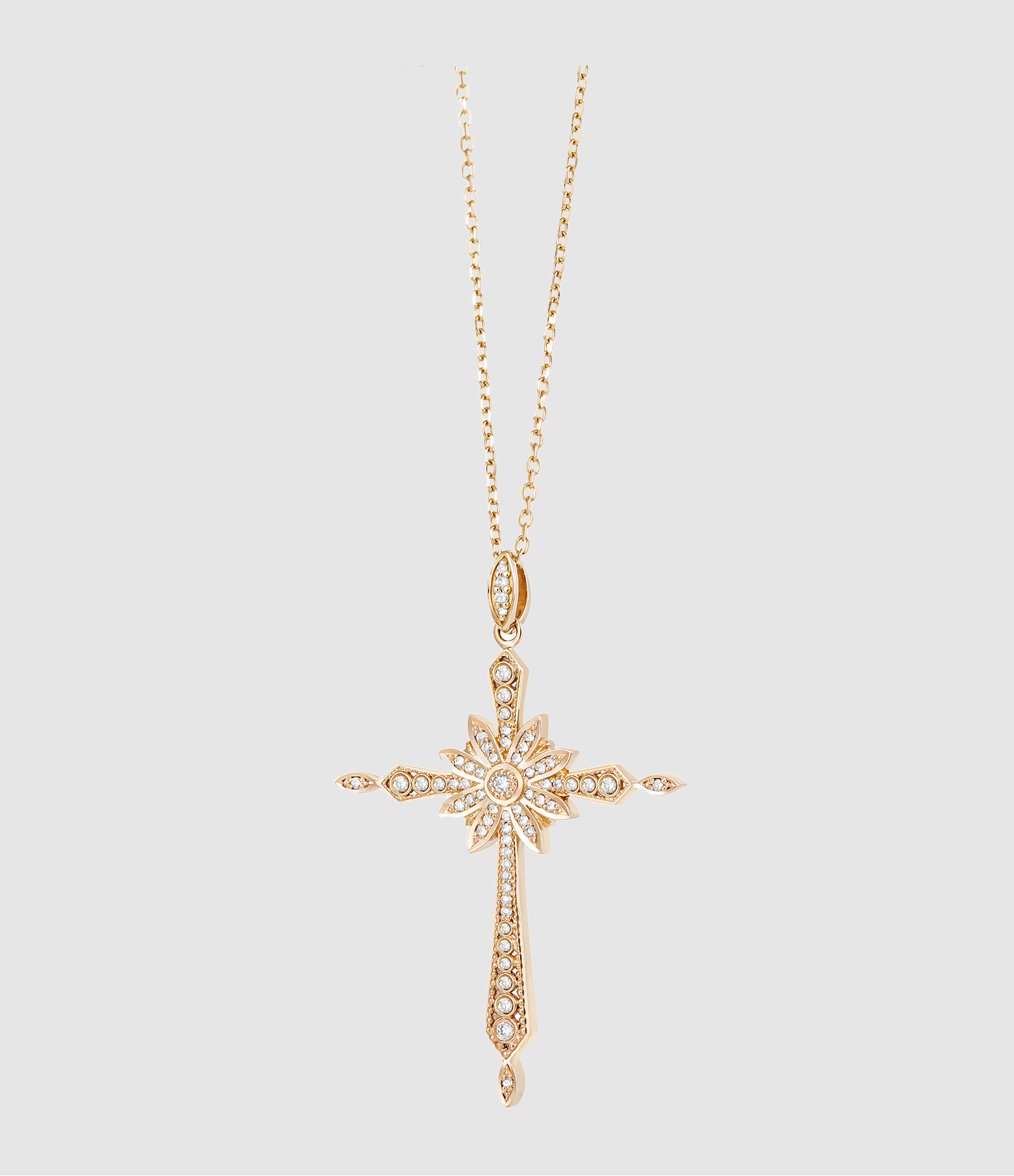 Collier Croix Mariucia Diamants Or Rose
