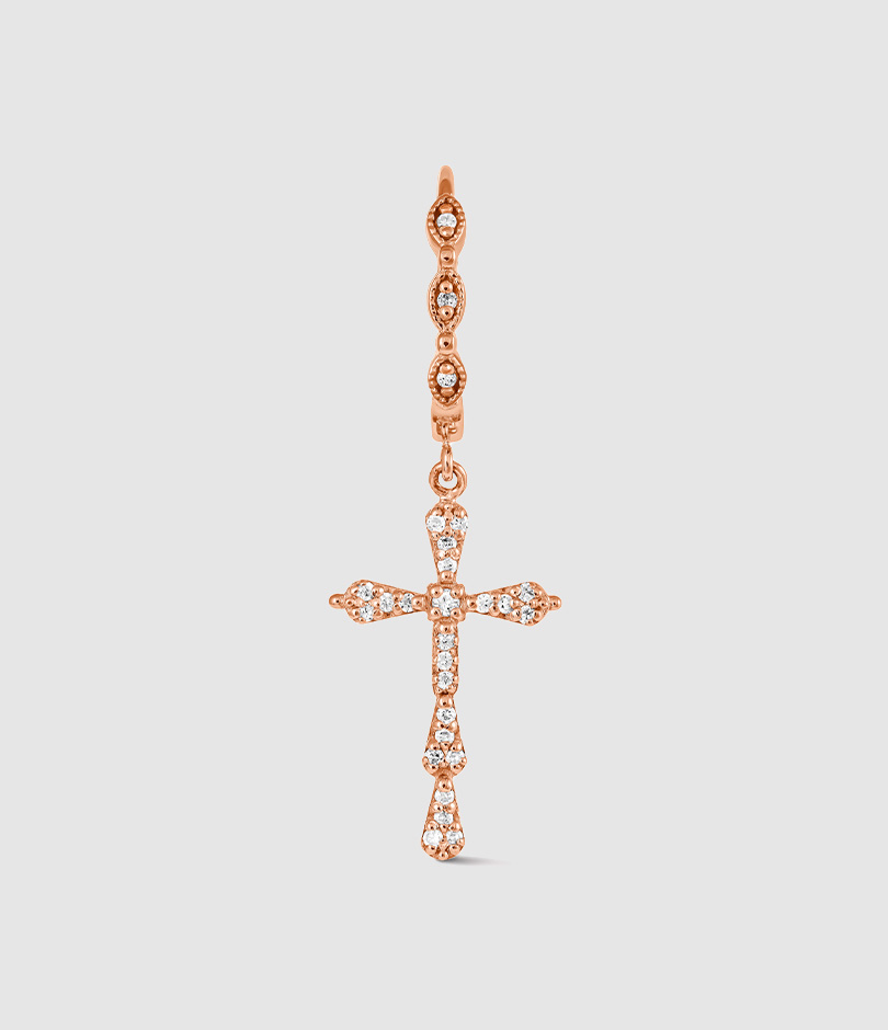 Créole Niculinuccia Diamants Or Rose (vendue à l'unité)