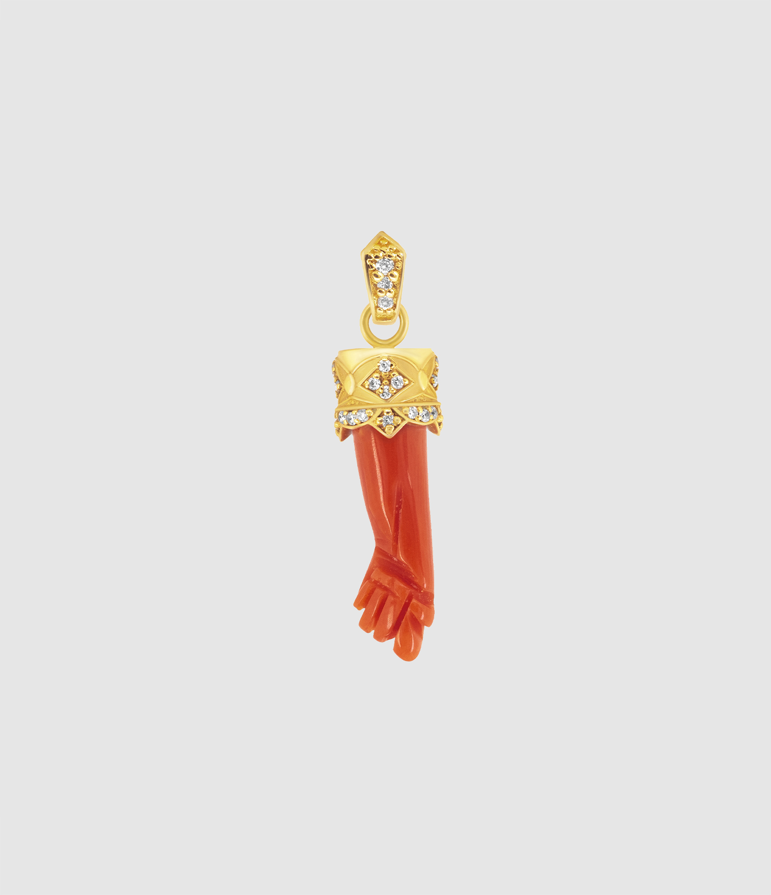 Pendentif Art Déco Corail Or Jaune
