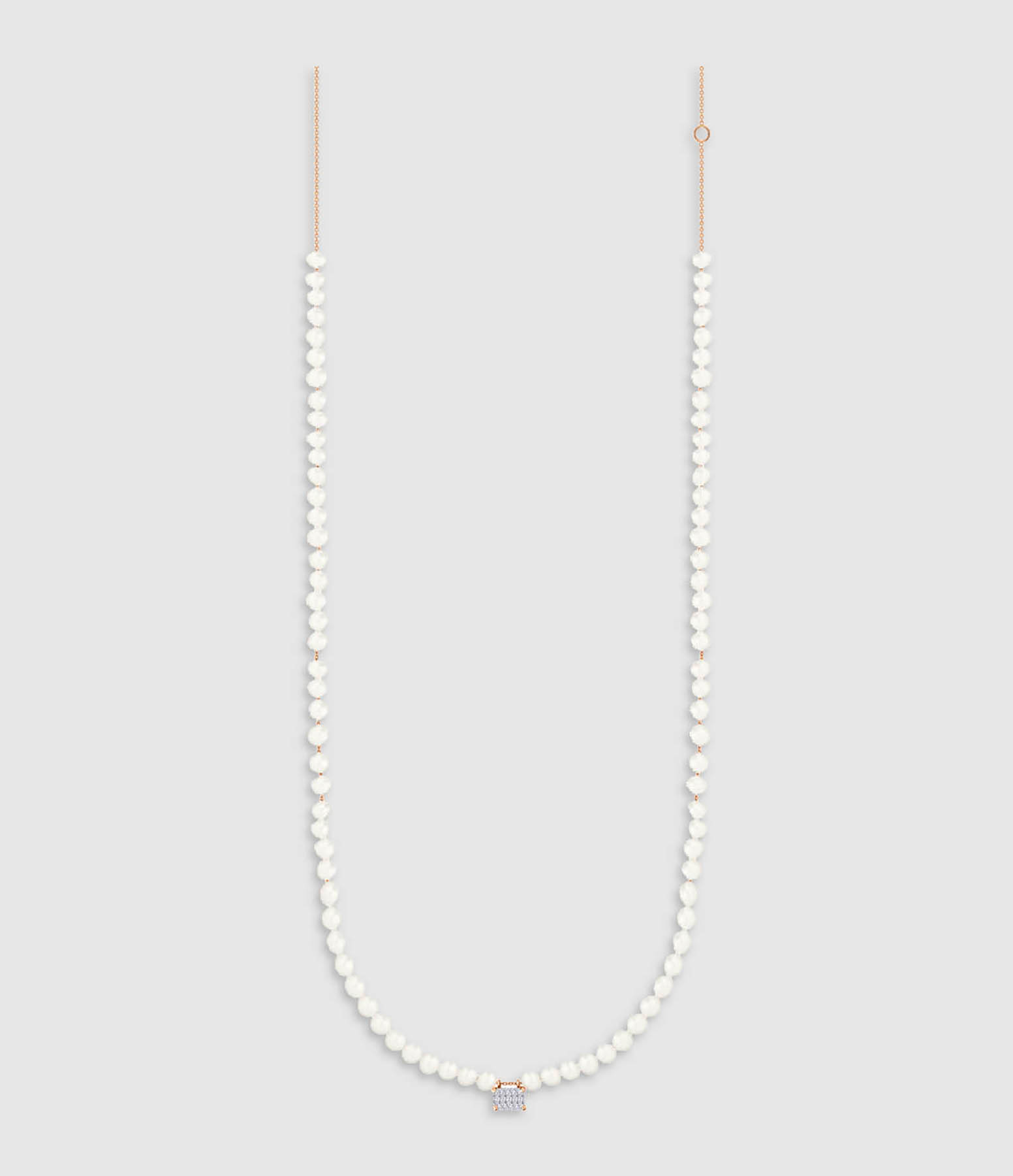 Collier Midnight Mini Perles Diamant Or Rose