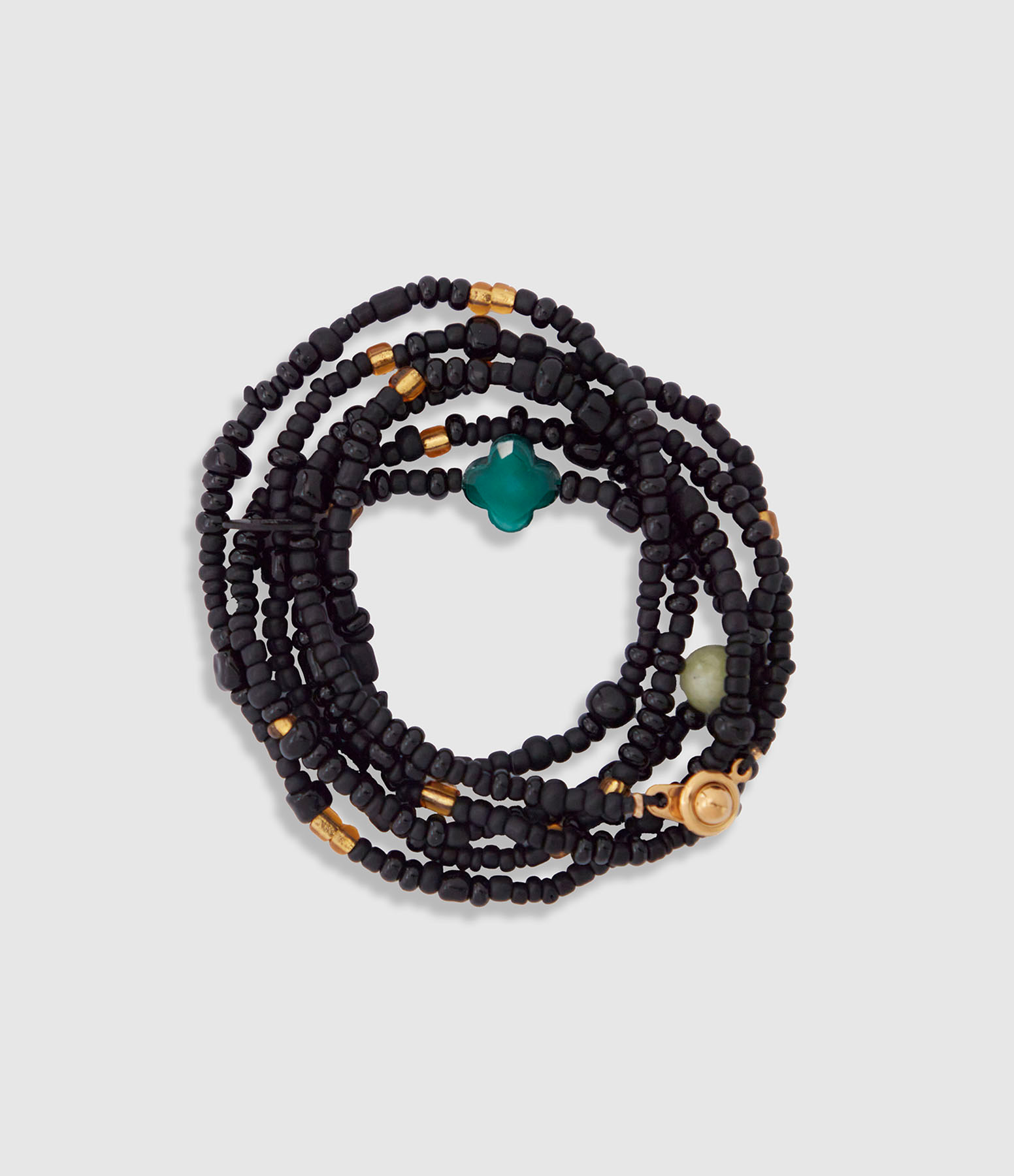 Sautoir Bracelet Ines 6 Tours Noir