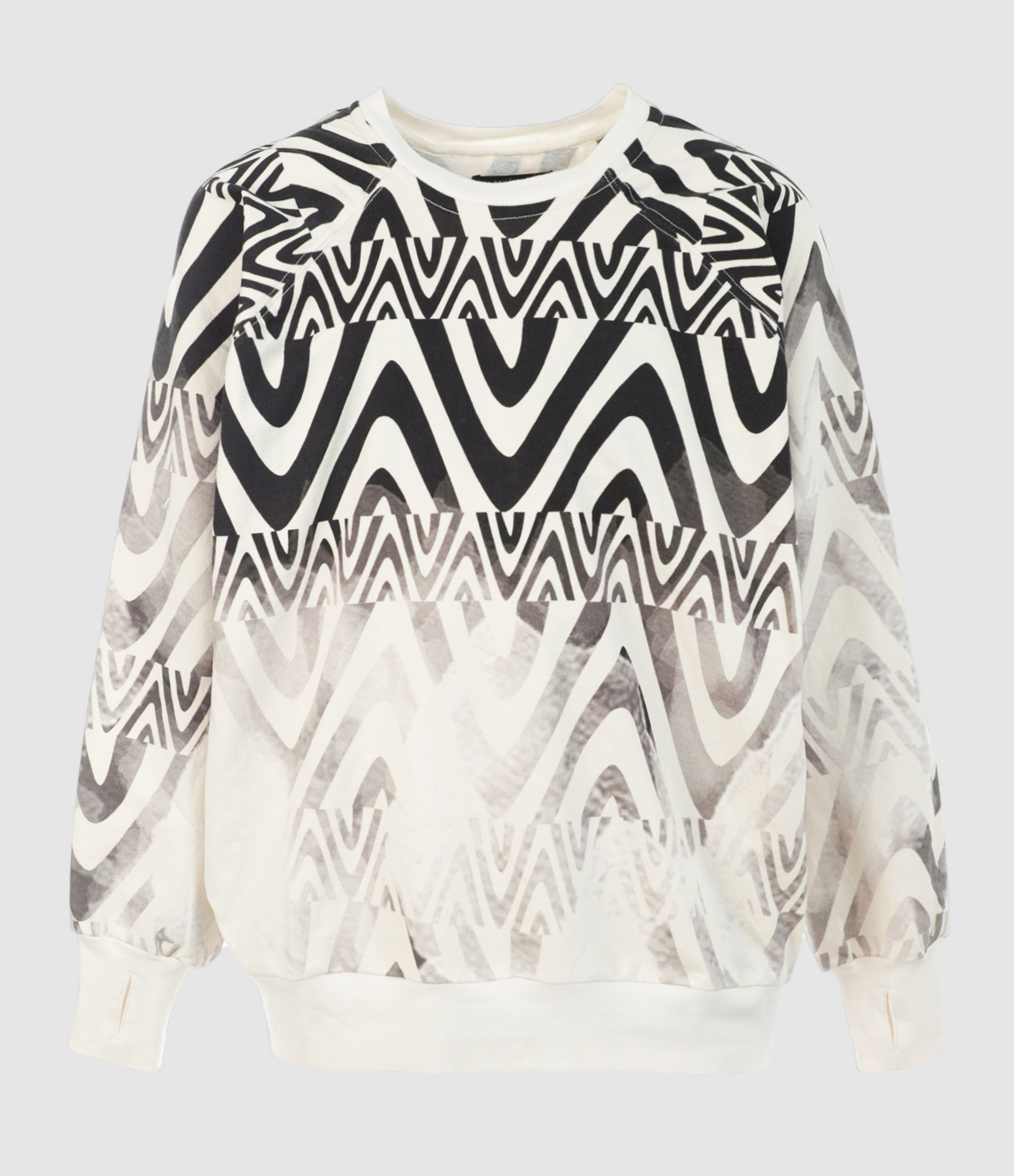 Sweatshirt Abeda Coton Imprimé Noir Blanc
