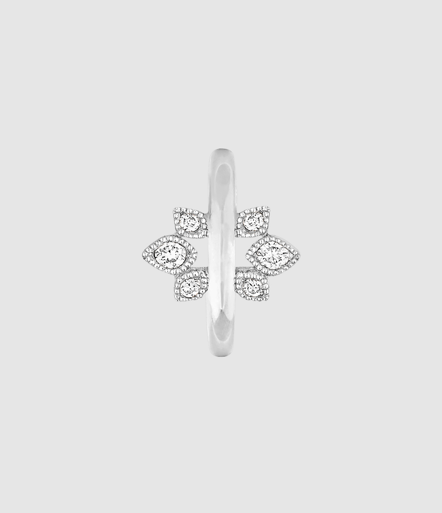 Mini Créole Nude Or Blanc Diamants (Vendue à l'unité)