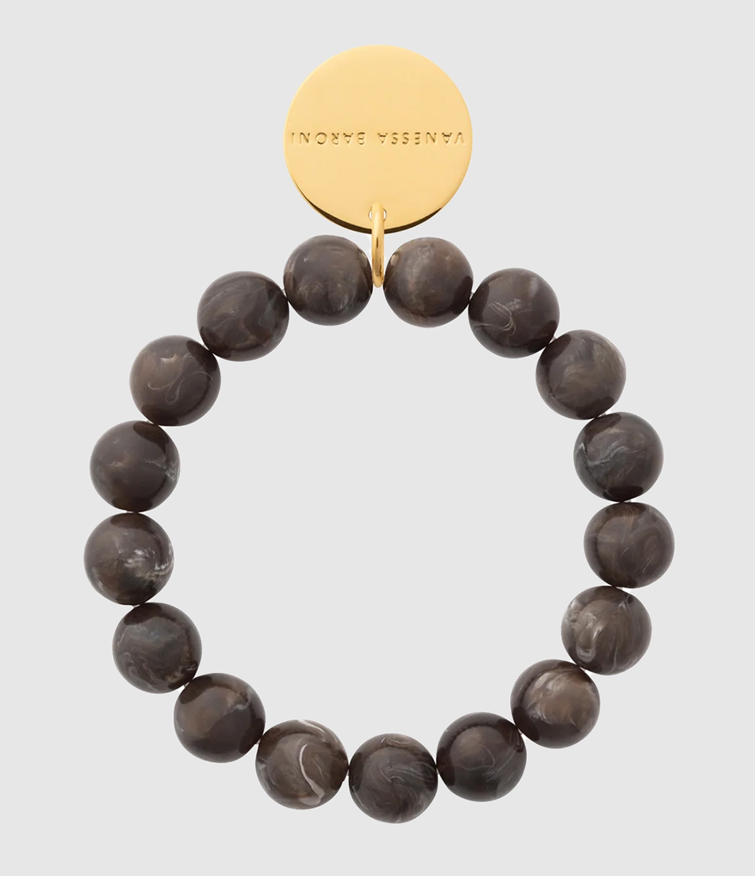 Bracelet Mini Beads Flex Dark Brown Marble