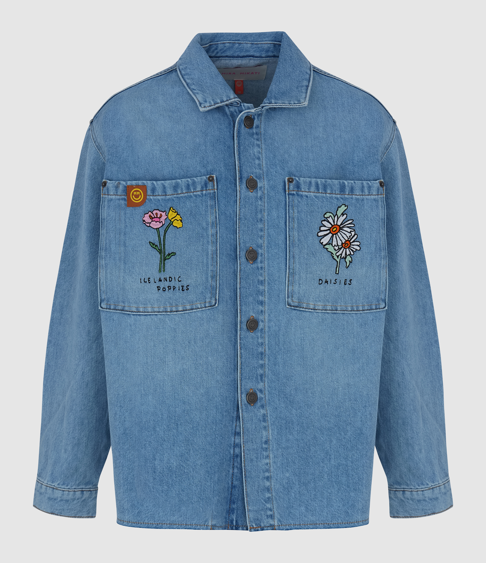 Veste Fleuriste Embroidered Denim Blue
