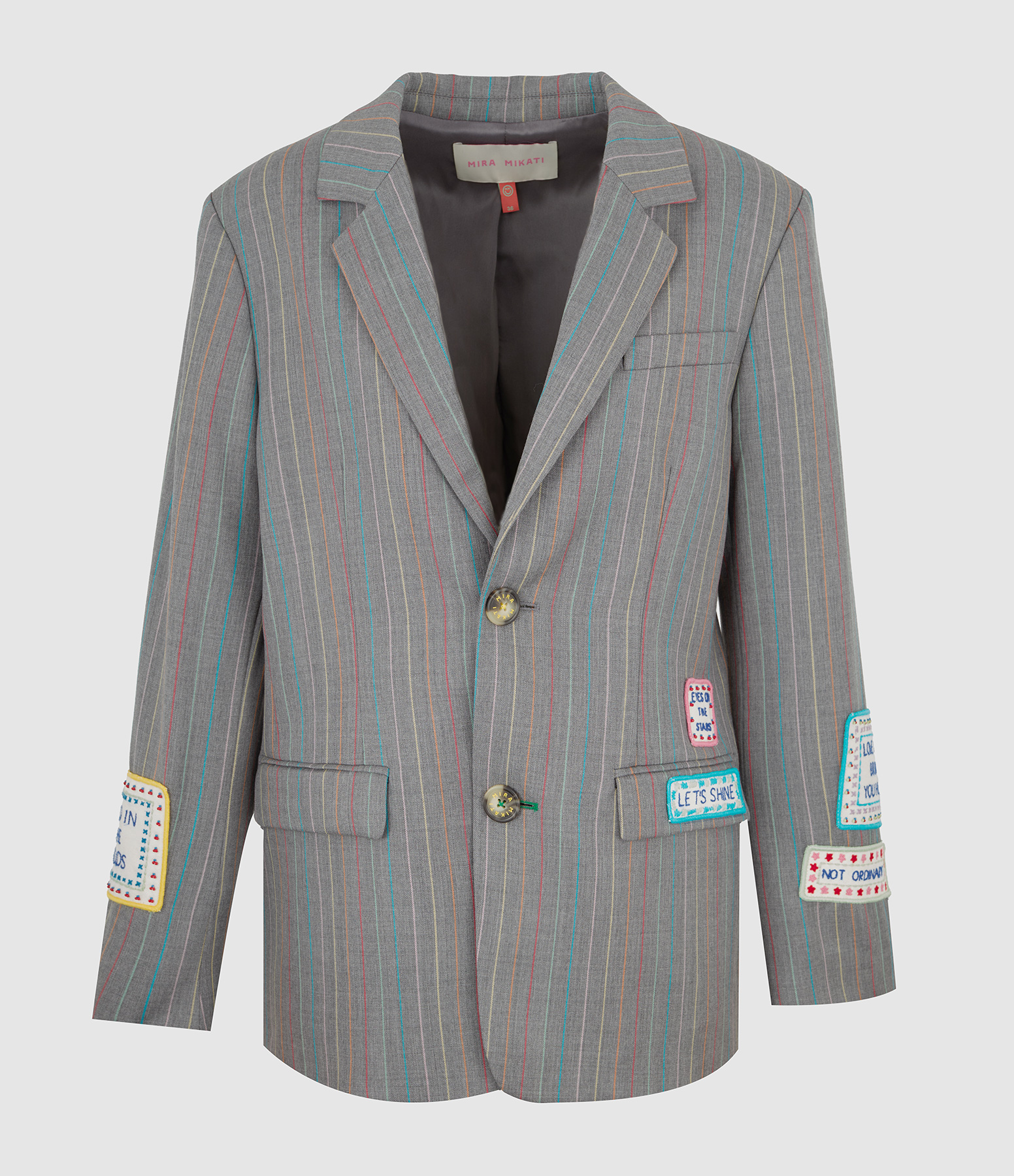 Veste Word Patch Single Breasted Grey