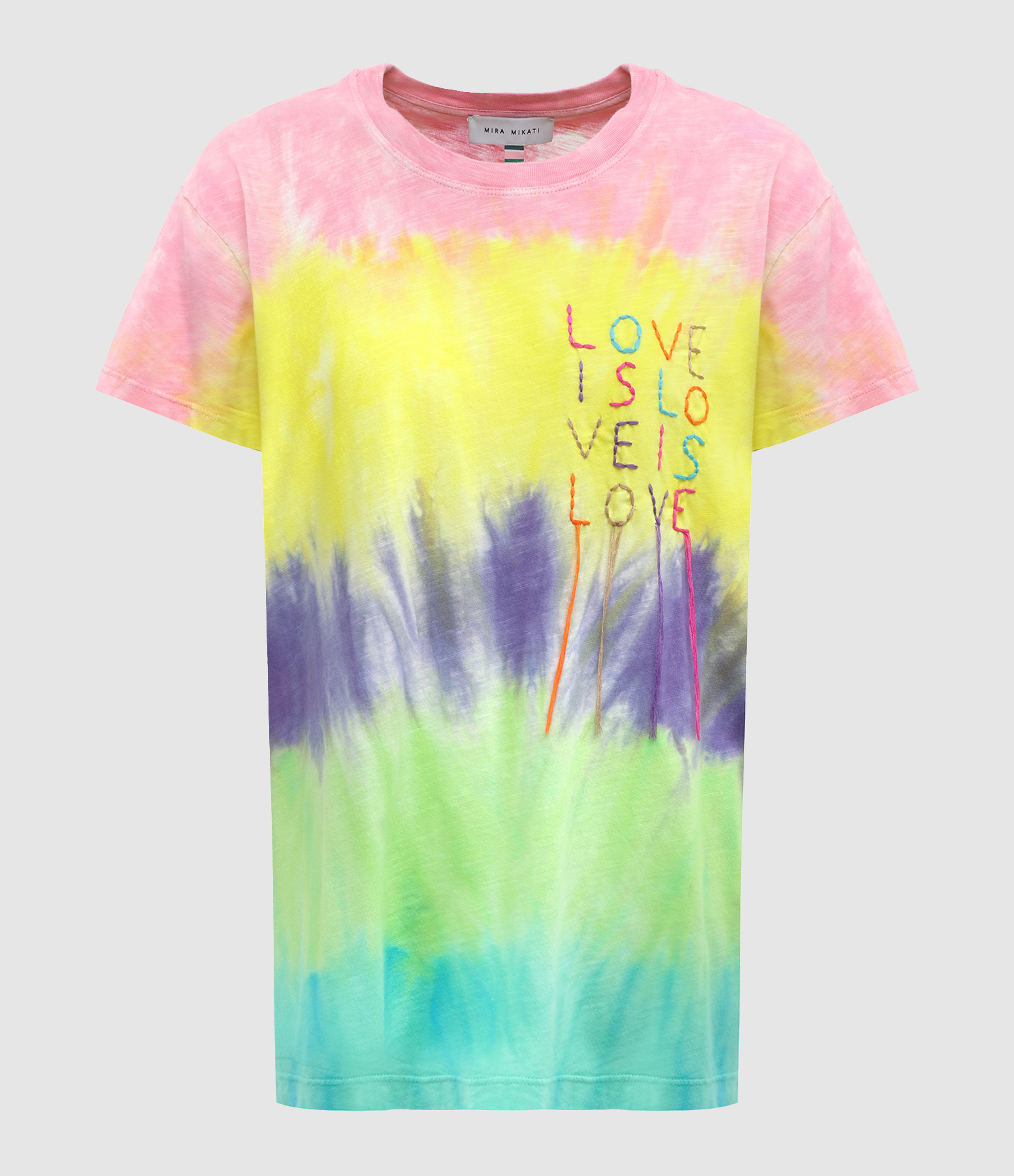 Tee-shirt Broderie Love Is Love Multicolore