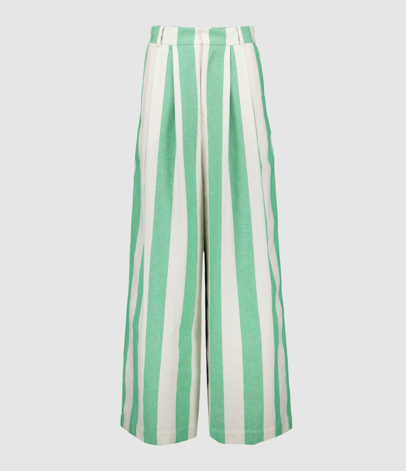 Pantalon Gazania Coton Rayures Vert